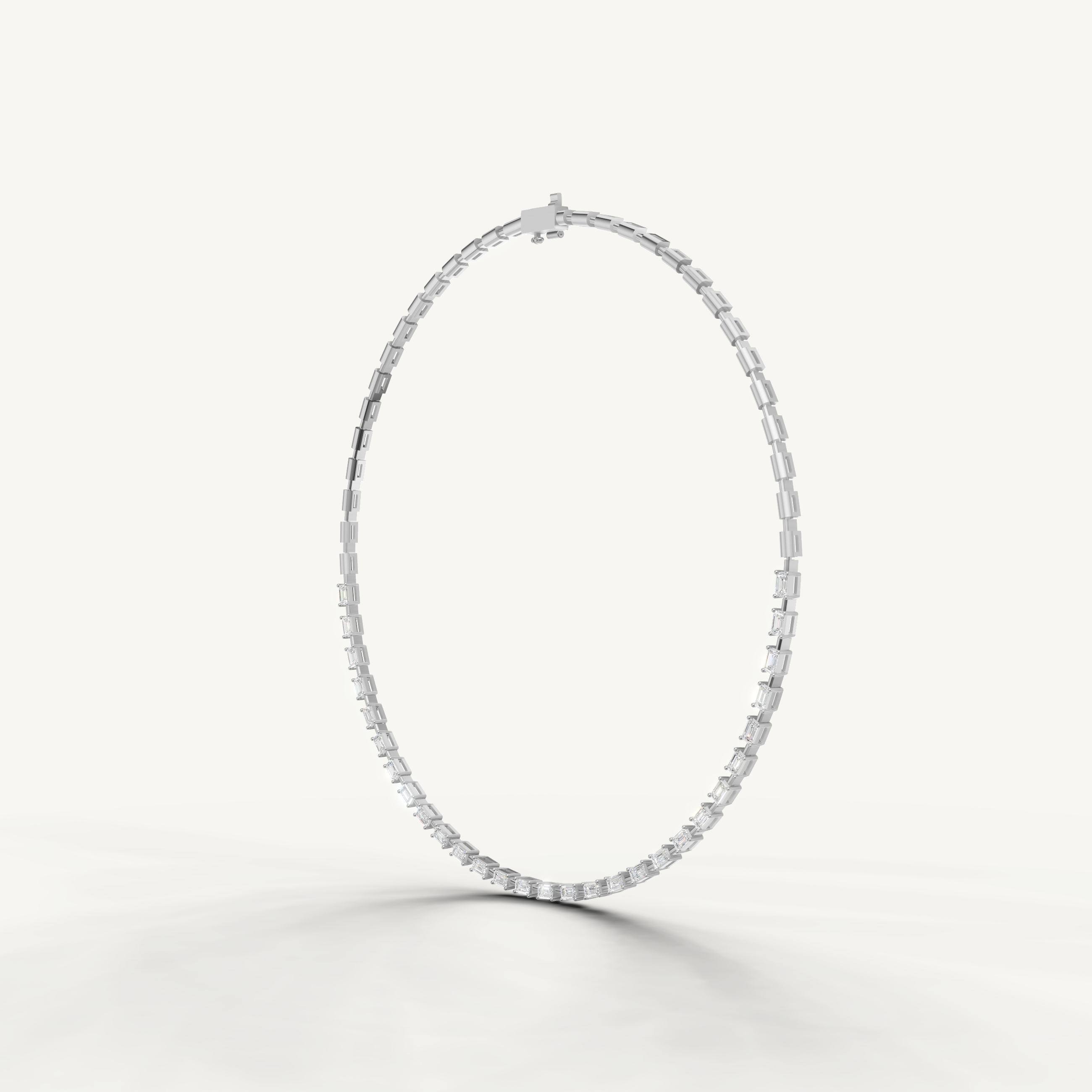 Fine Jewelry Emerald Cut Lab Grown Diamond Necklace by Raul Diamonds
