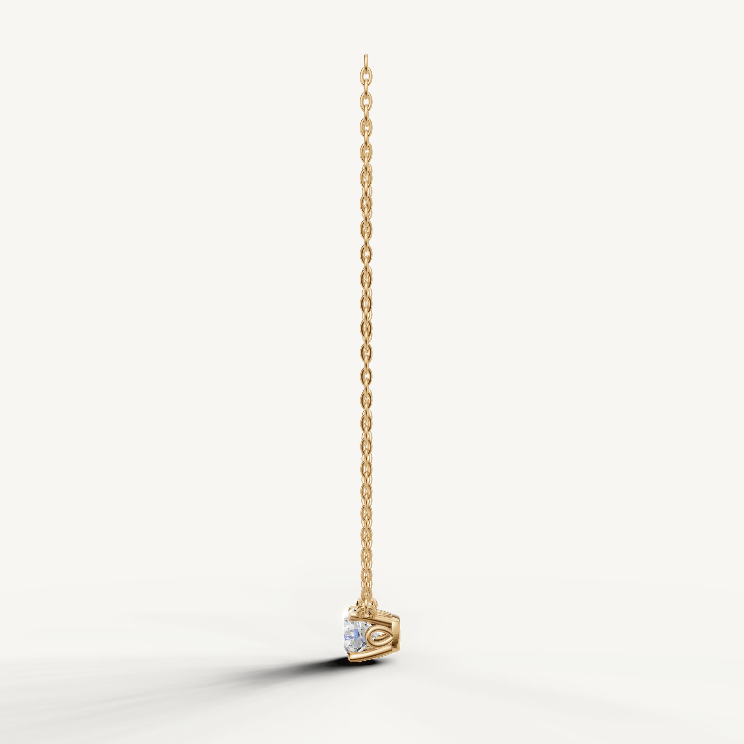 Classic Round Cut Lab Grown Diamond Necklace Pendant in 14K Yellow Gold