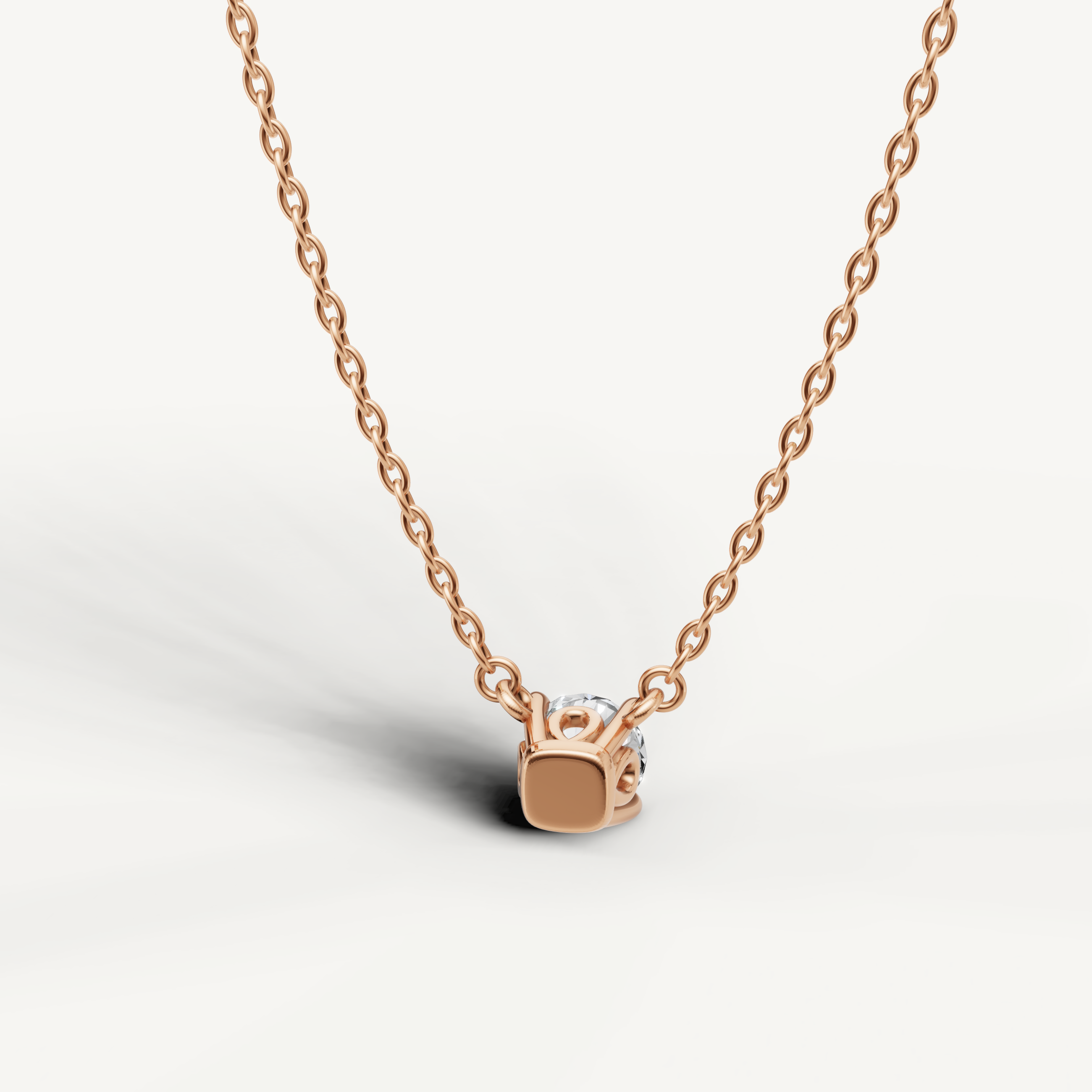 Minimalist Round Solitaire Lab Diamond Pendant Set in Rose Gold