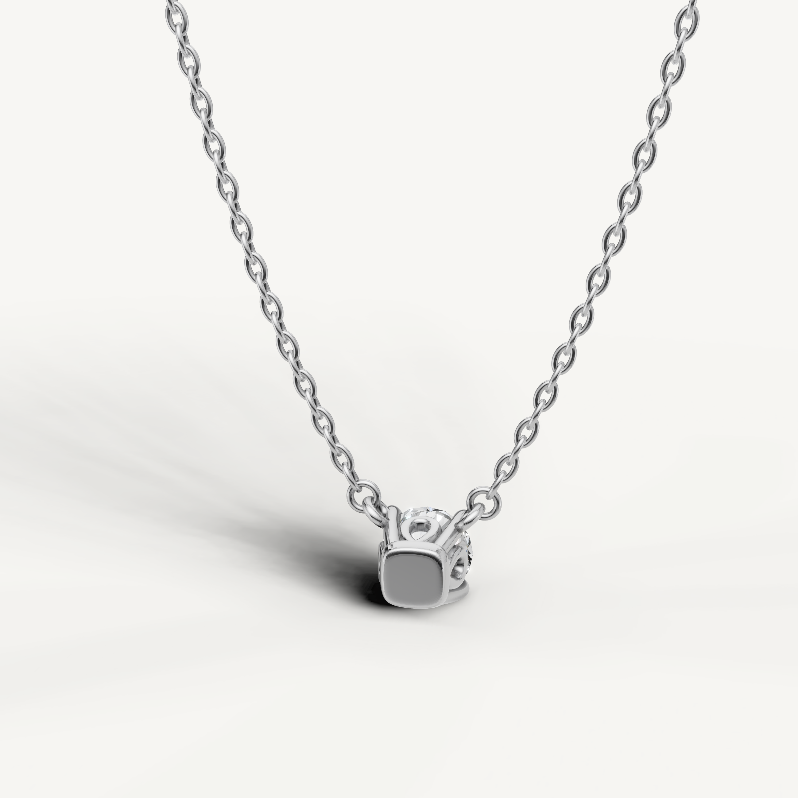 Minimalist Round Solitaire Lab Diamond Pendant Set in White Gold