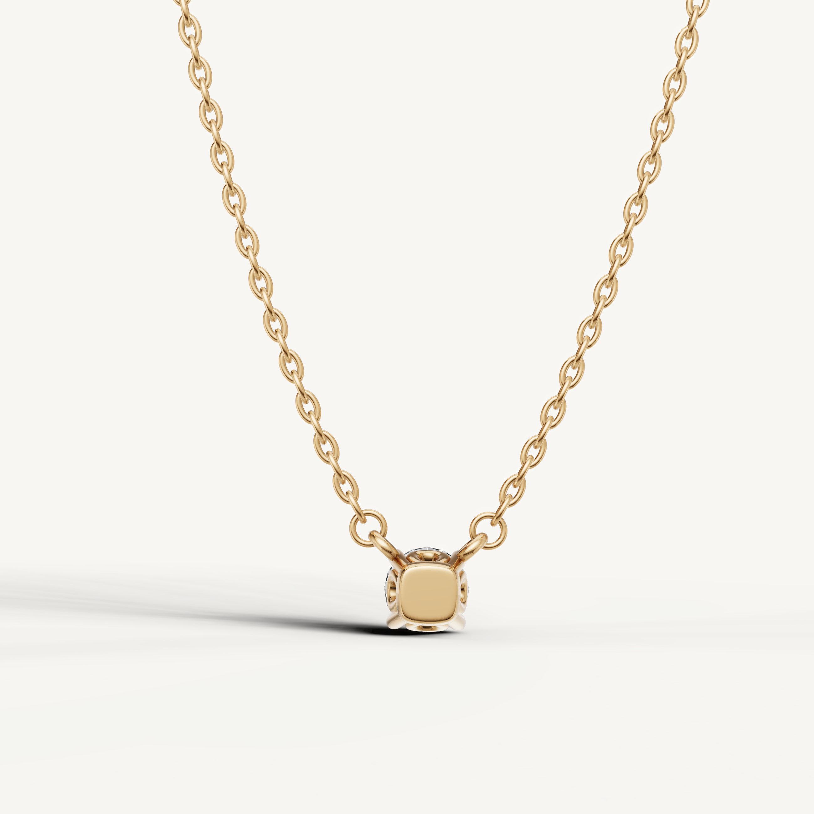 Classic Round Lab Grown Diamond Solitaire Pendant Necklace in 14K Gold