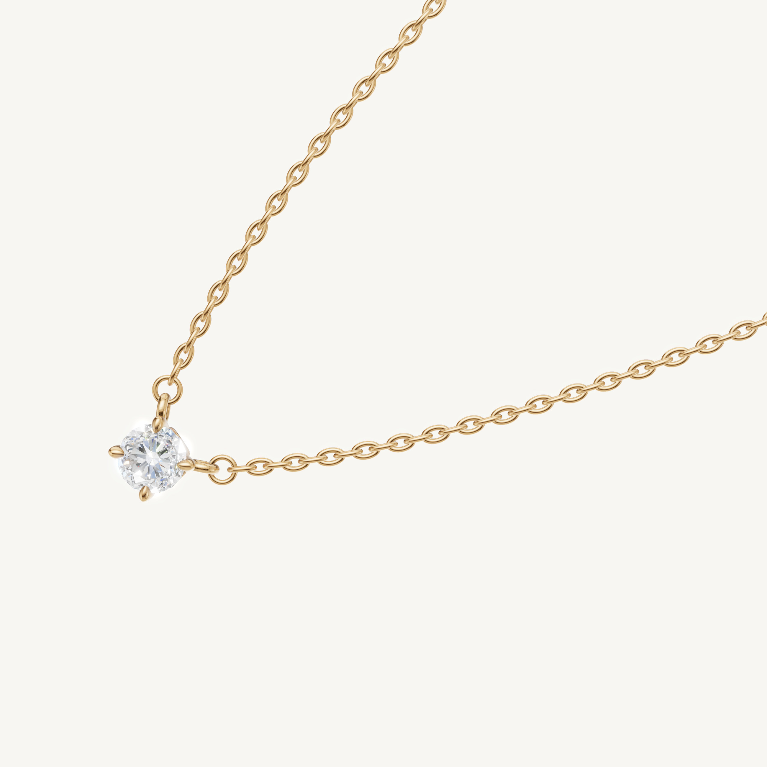 Everyday Round Lab Diamond Solitaire Pendant Necklace in 14K Yellow Gold