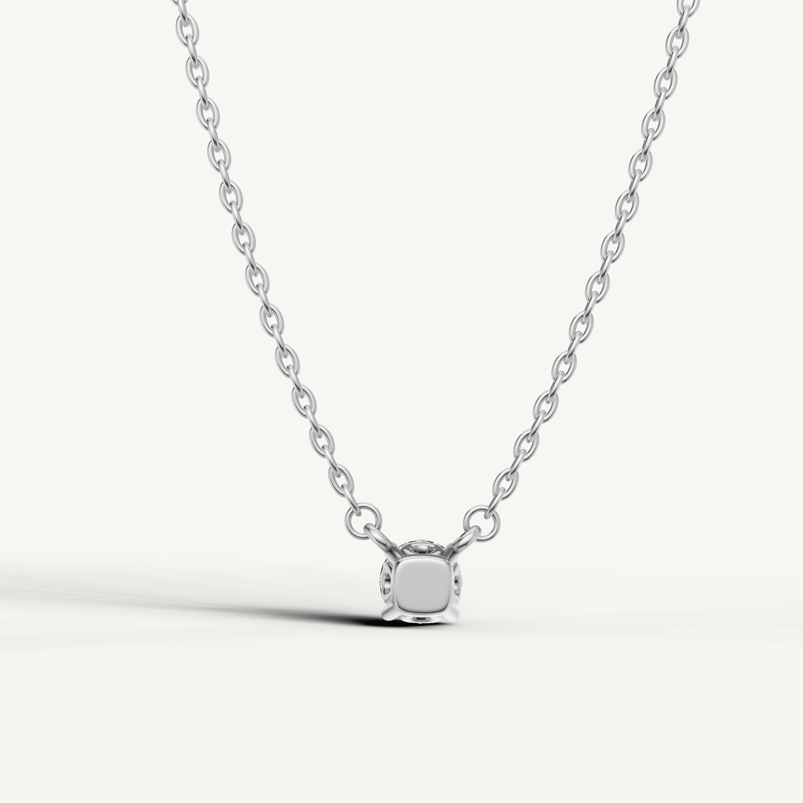 Minimalist Round Brilliant Lab Diamond Pendant in White Gold