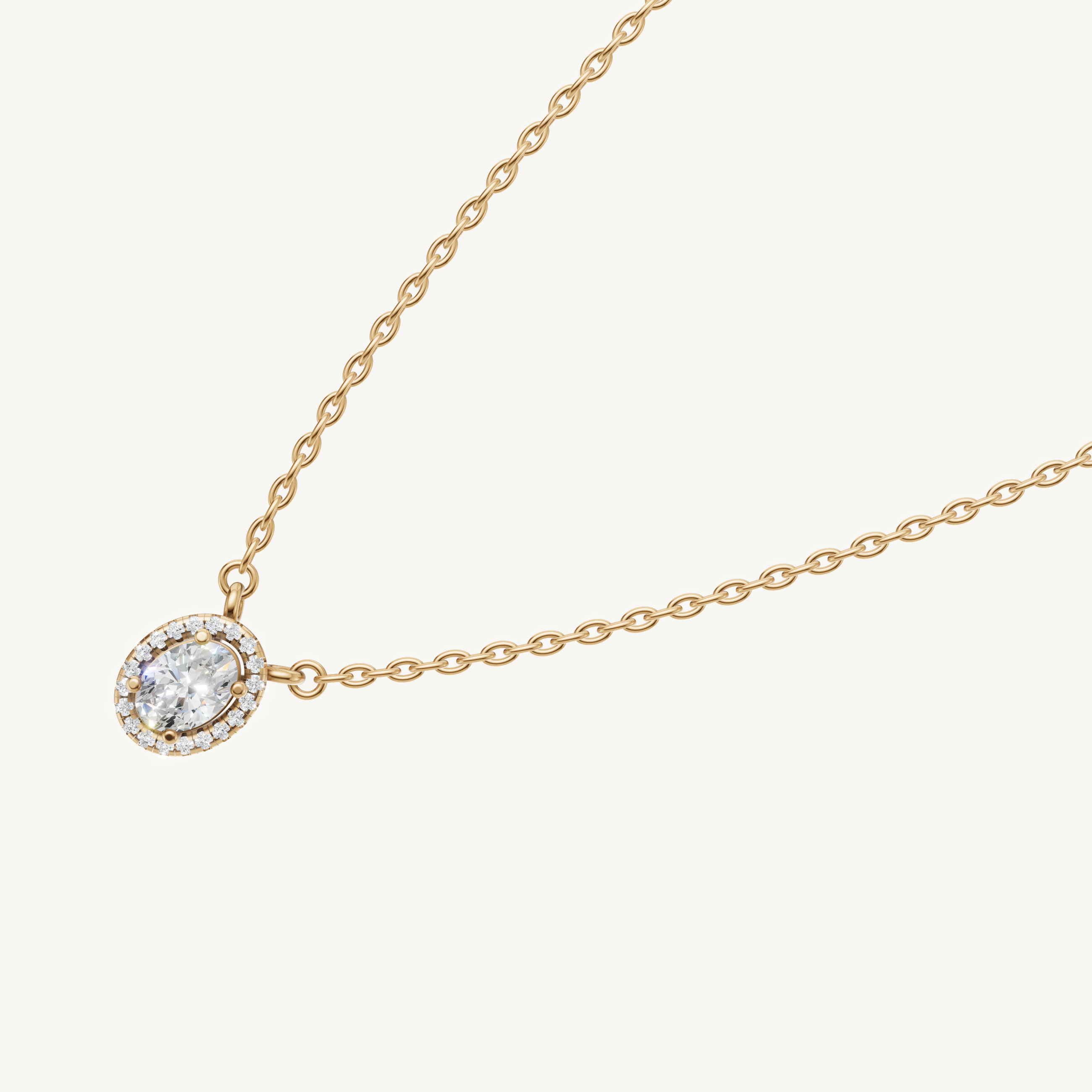 Fine Jewelry Oval Lab Grown Diamond Halo Pendant by Raul Diamonds