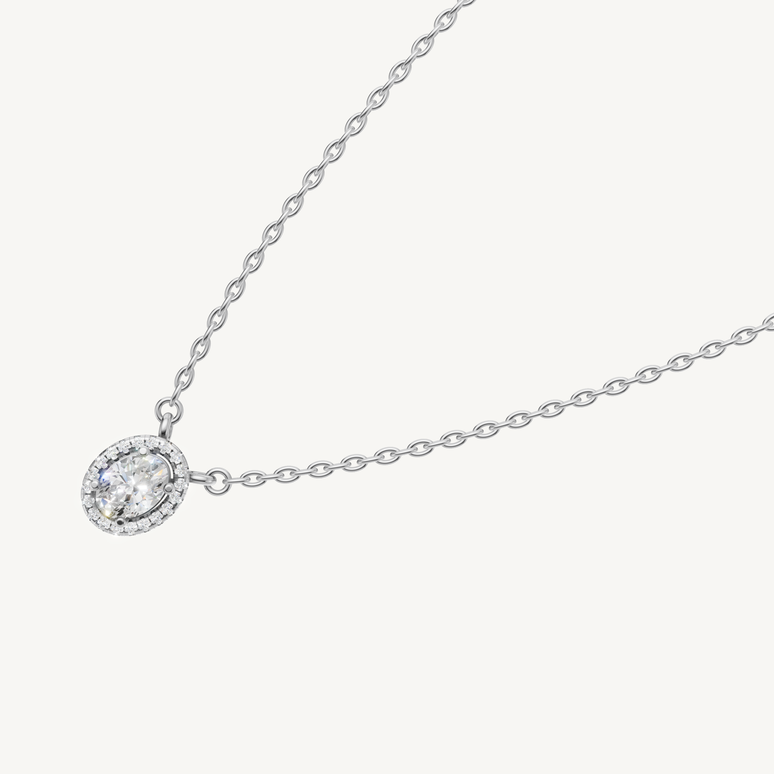 Fine Jewelry Oval Lab Grown Diamond Halo Pendant by Raul Diamonds