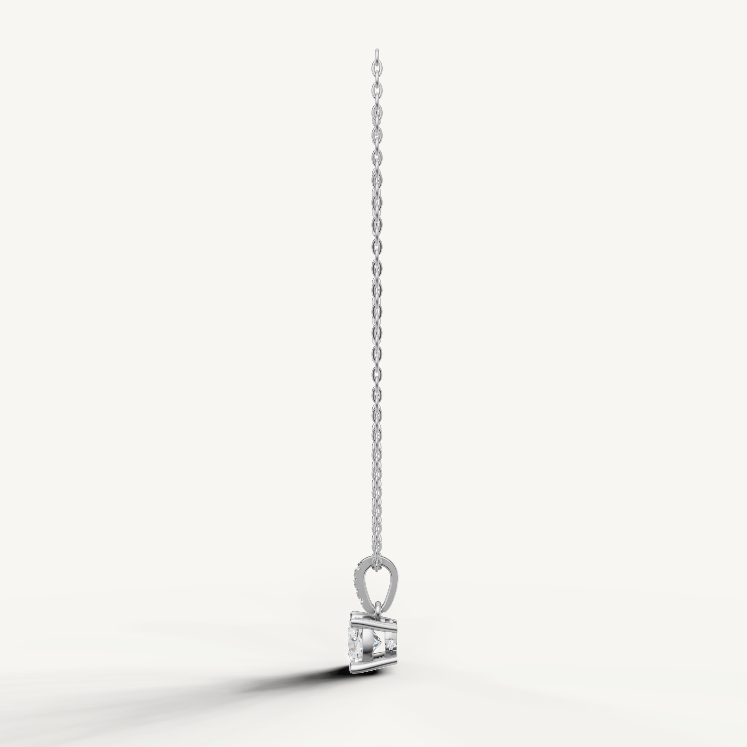Elegant Cushion Cut Lab Grown Diamond Necklace with Pavé Bail White Gold