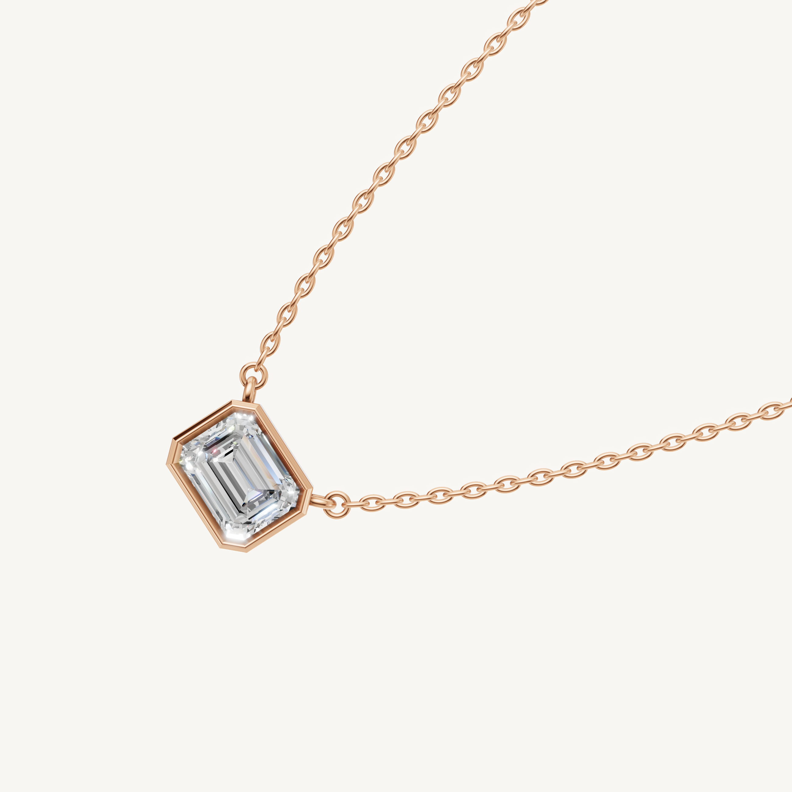 Fine Jewelry Emerald Cut Lab Grown Diamond Pendant by Raul Diamonds