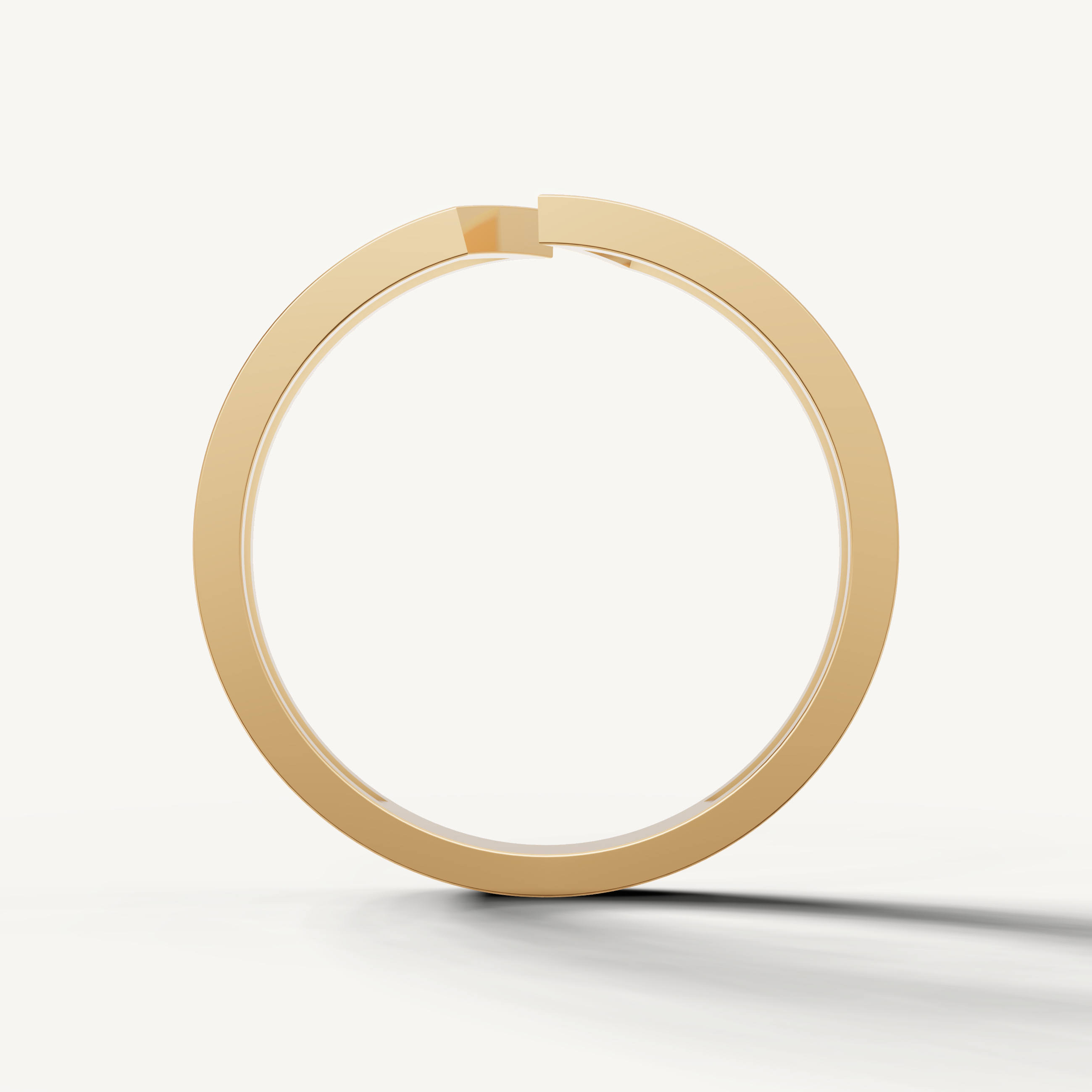 Luxury yellow gold stackable diamond wedding band featuring angular open design