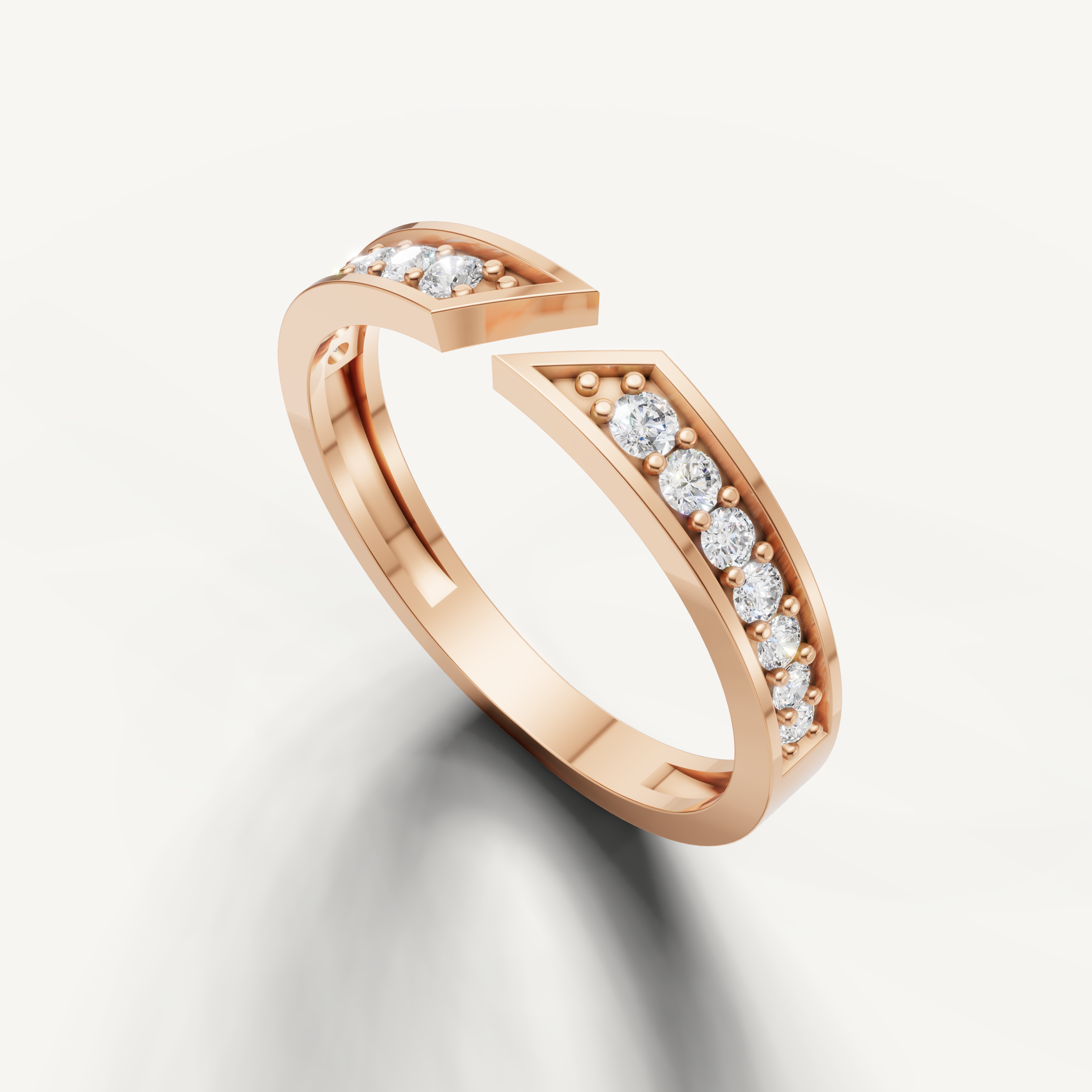 Elegant rose gold stackable diamond wedding band for women by Raul Diamonds