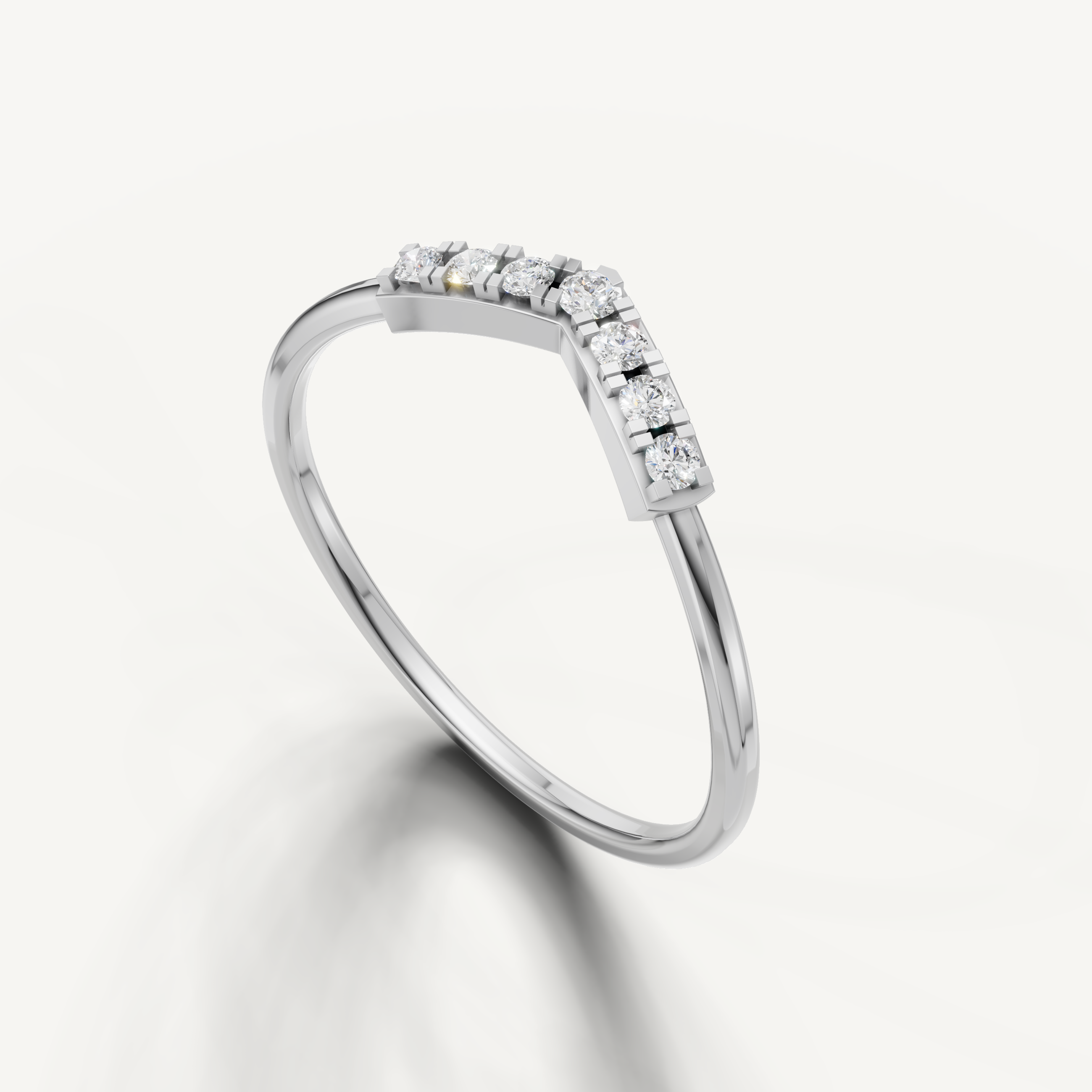 White gold stackable diamond wedding band for women by Raul Diamonds jewelry