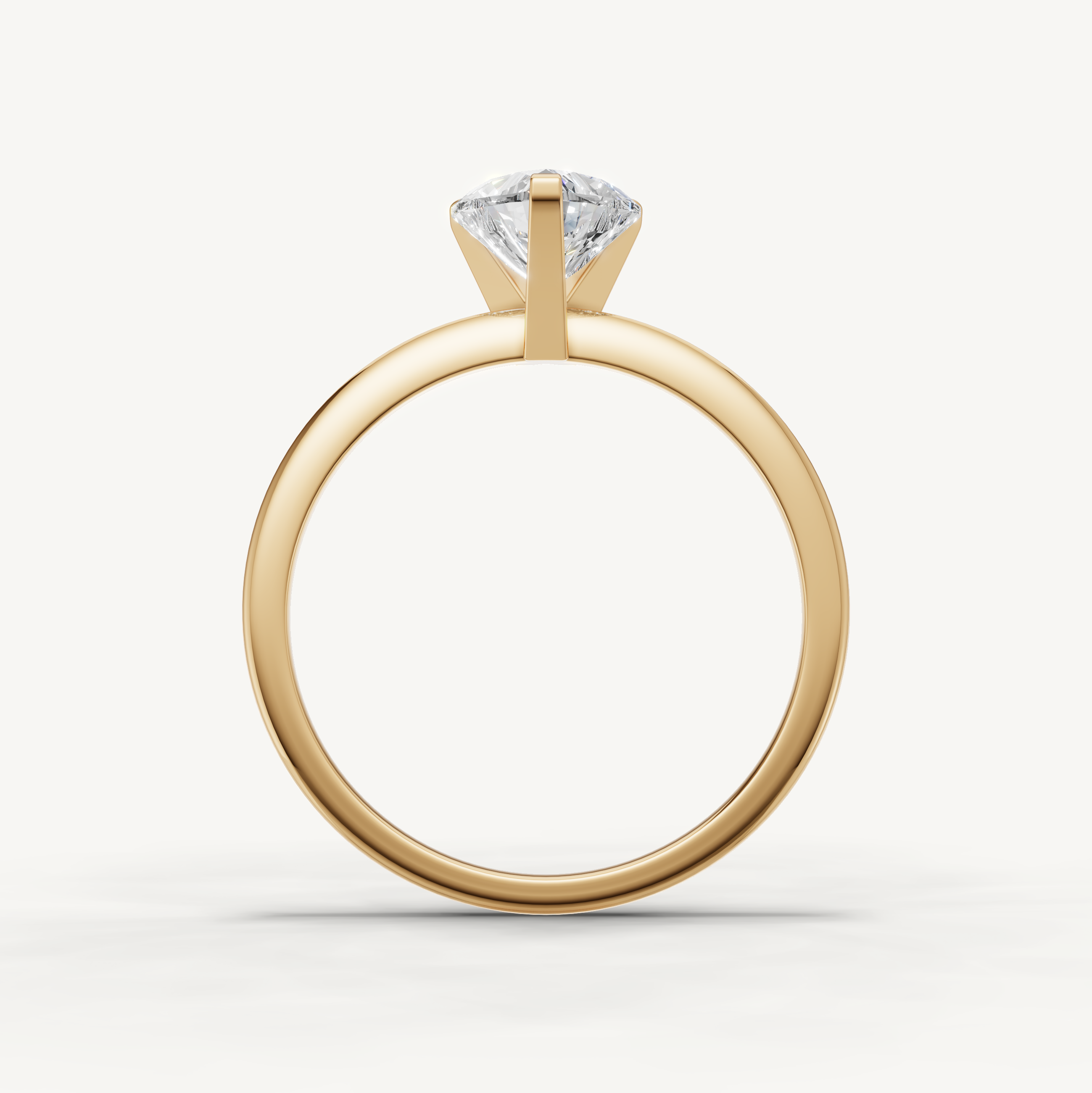 Classic heart cut diamond ring in polished yellow gold by Raul Diamonds