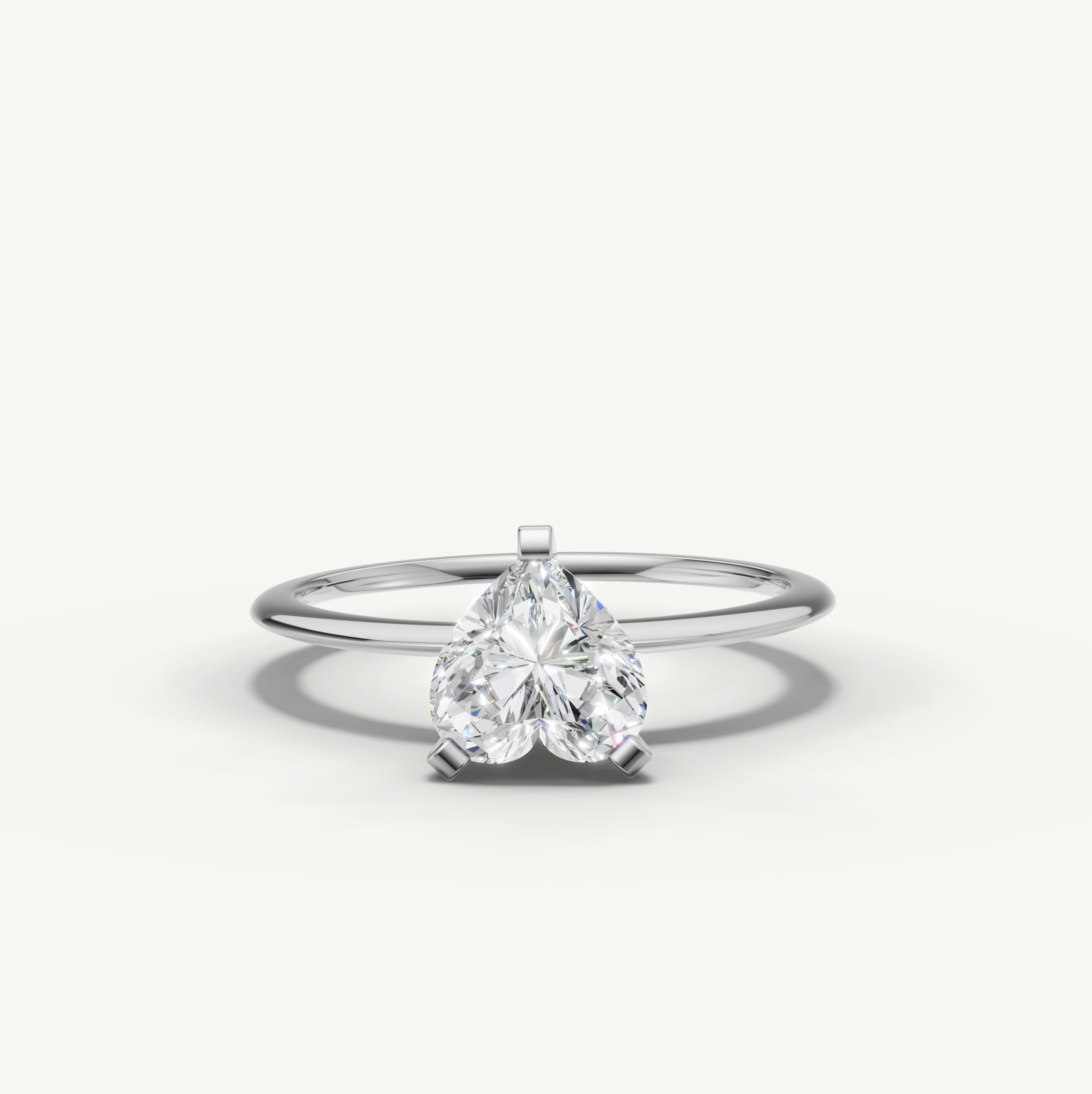 Heart cut lab grown diamond solitaire engagement ring in white gold by Raul Diamonds
