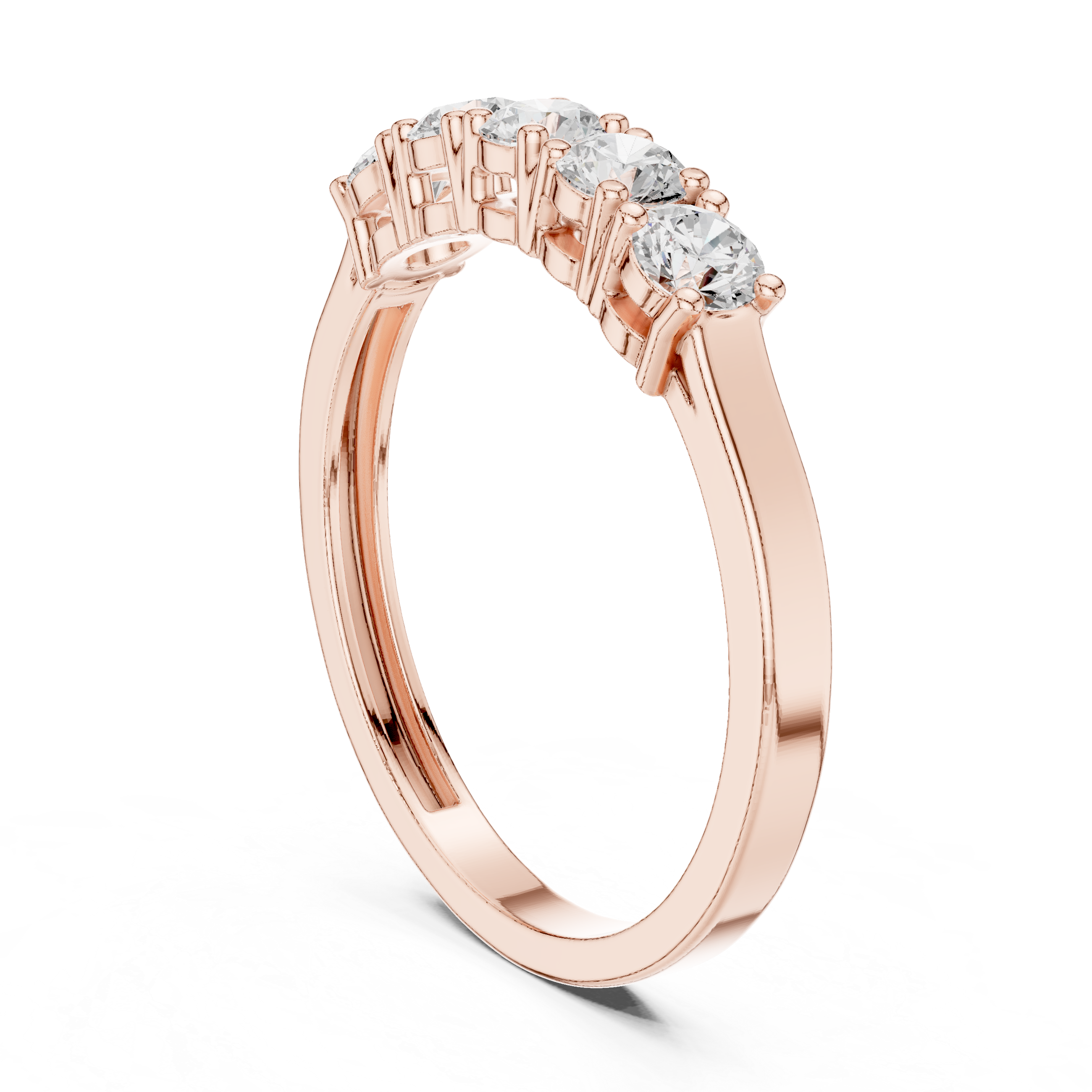 5-Stone Lab-Grown Diamond Wedding Band in 14K Gold