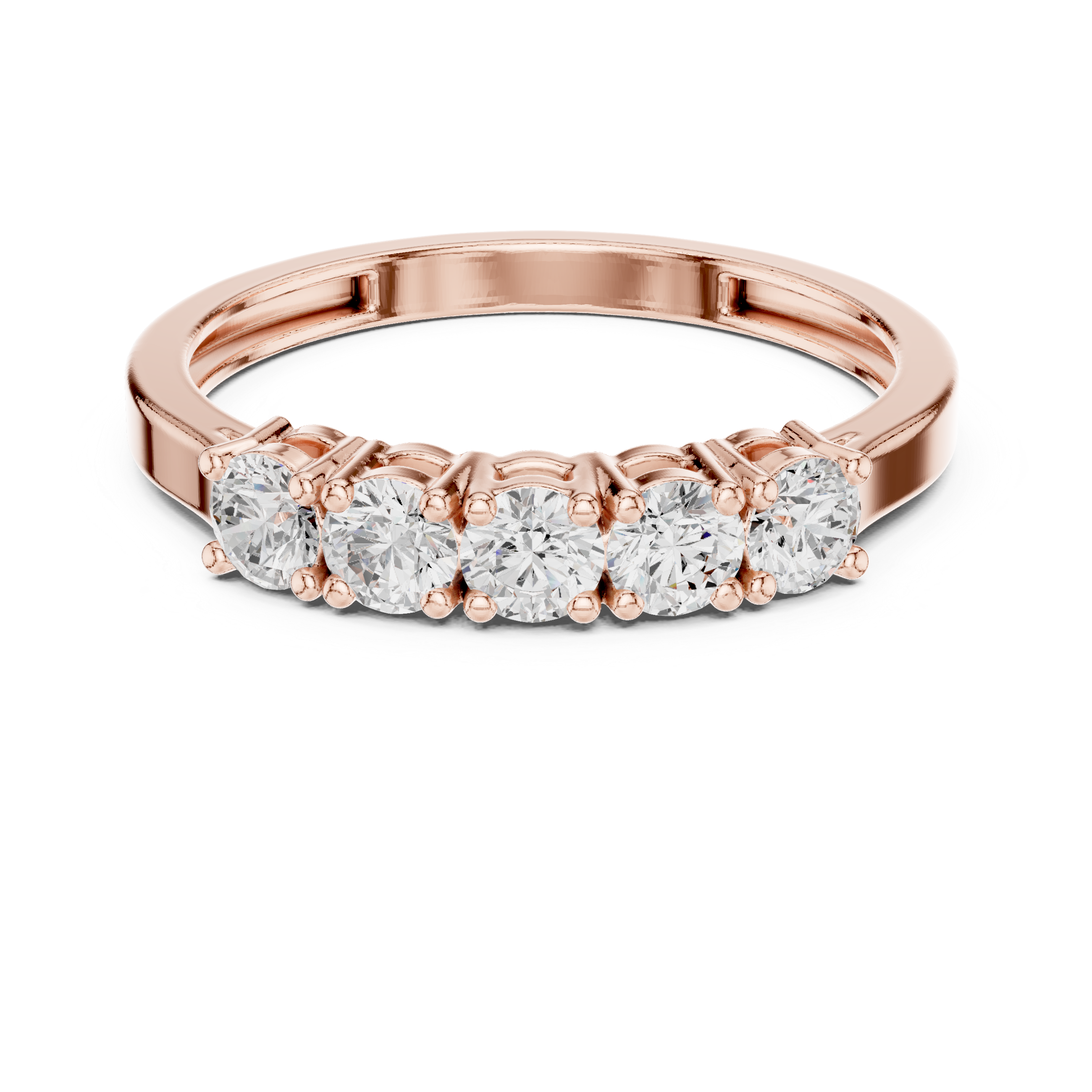 5-Stone Lab-Grown Diamond Wedding Band in 14K Gold