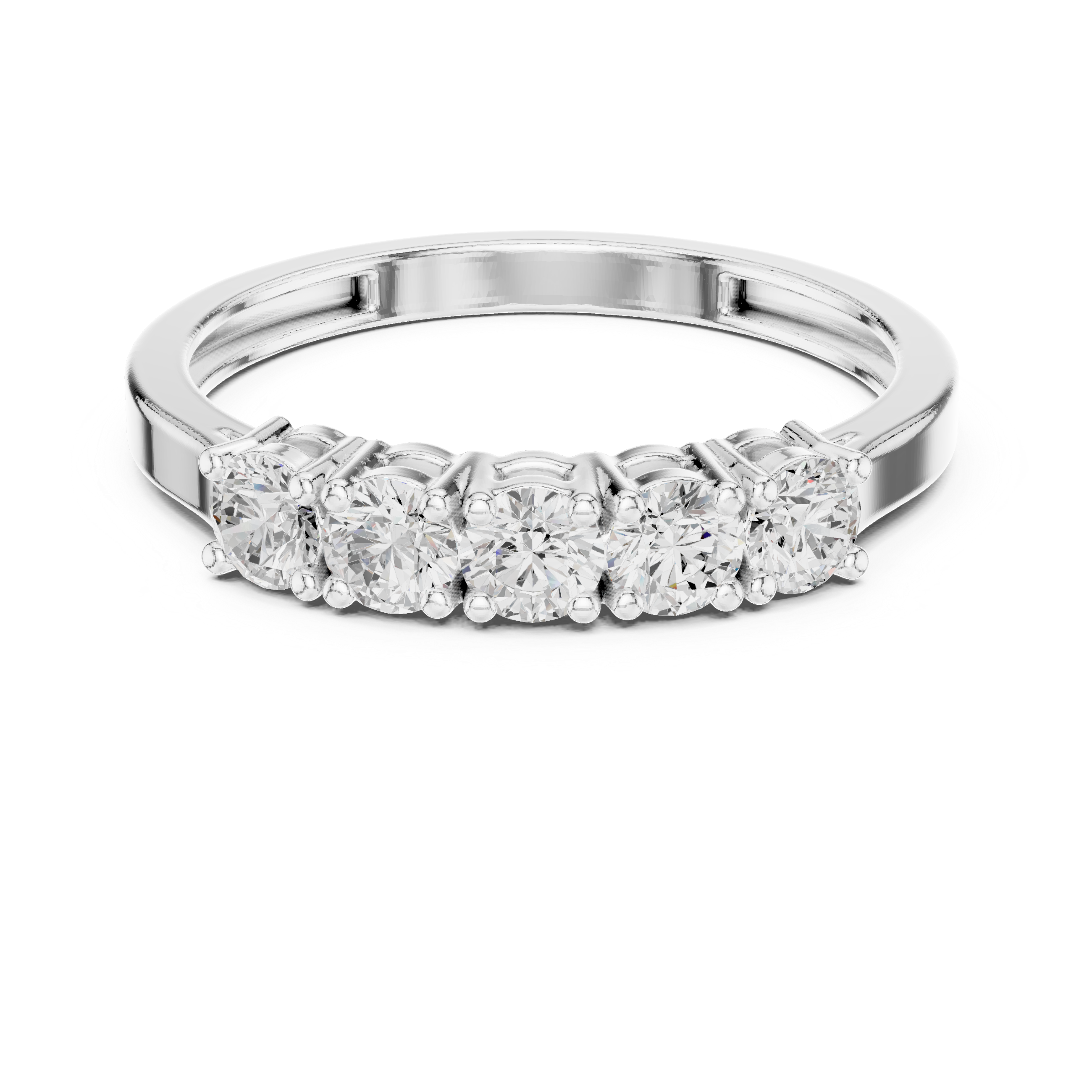 5-Stone Lab-Grown Diamond Wedding Band in 14K Gold