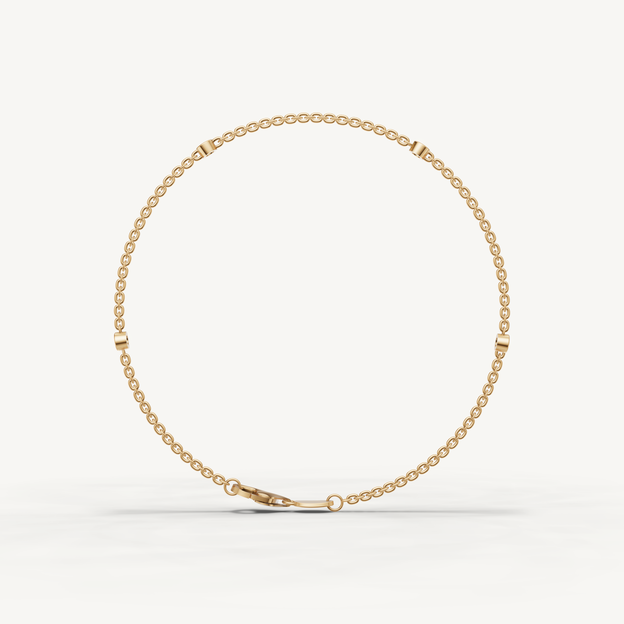 Round Lab Grown Diamond Station Bracelet in 14K Yellow Gold