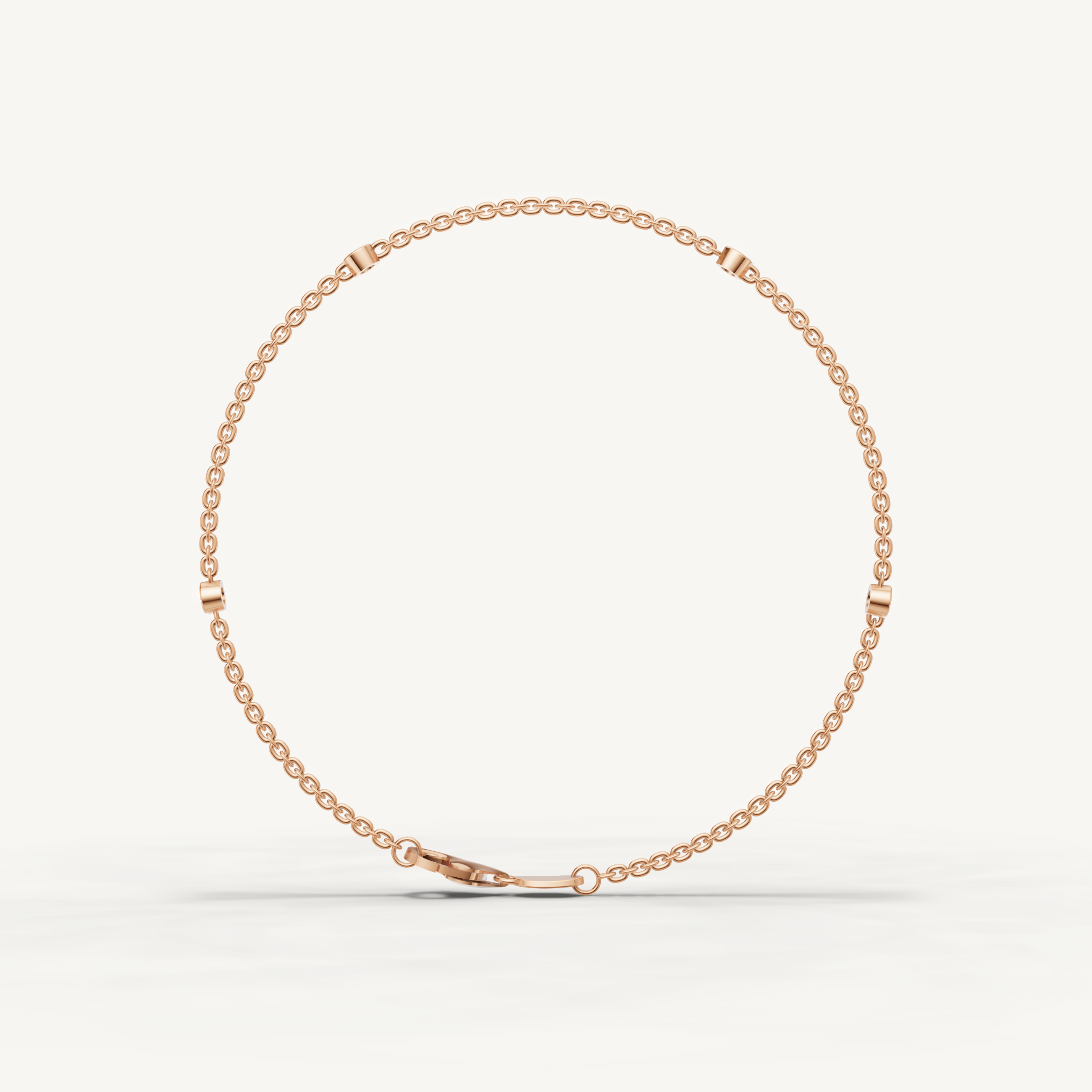 Round Lab Grown Diamond Station Bracelet in 14K Yellow Gold
