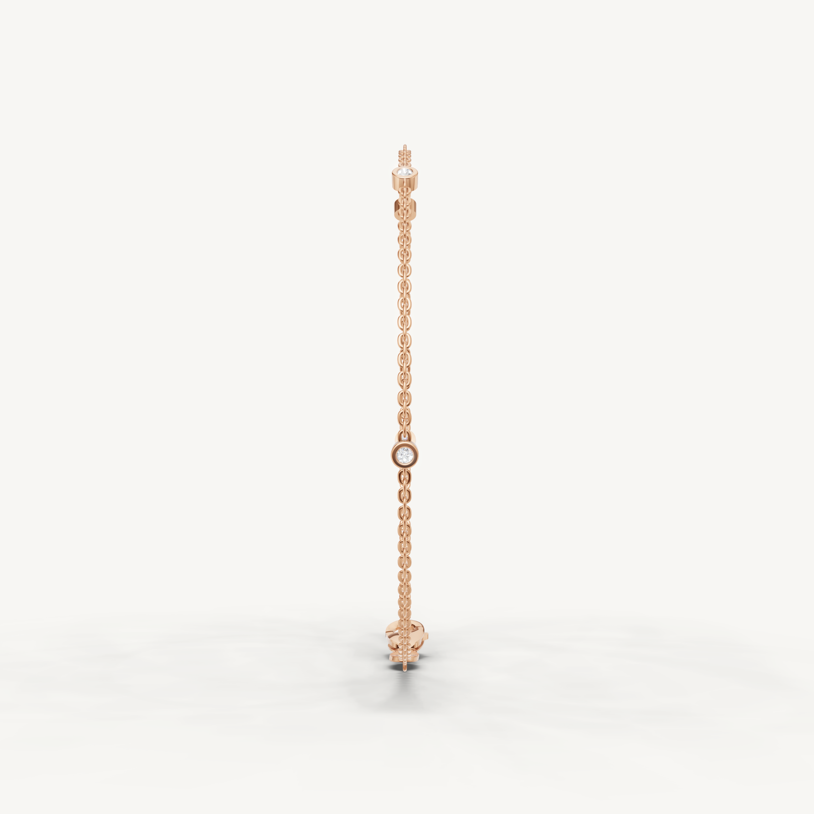 Round Lab Grown Diamond Station Bracelet in 14K Yellow Gold
