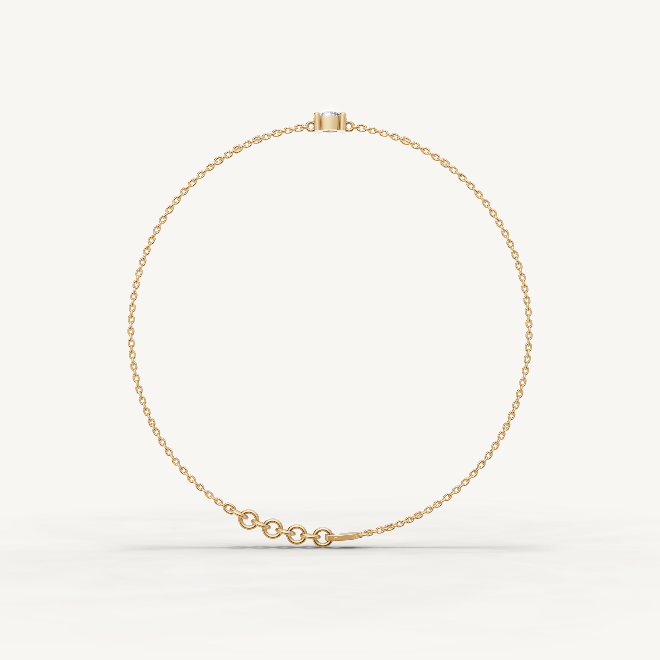 Round Lab Grown Diamond Solitaire Bracelet in 14K Yellow Gold