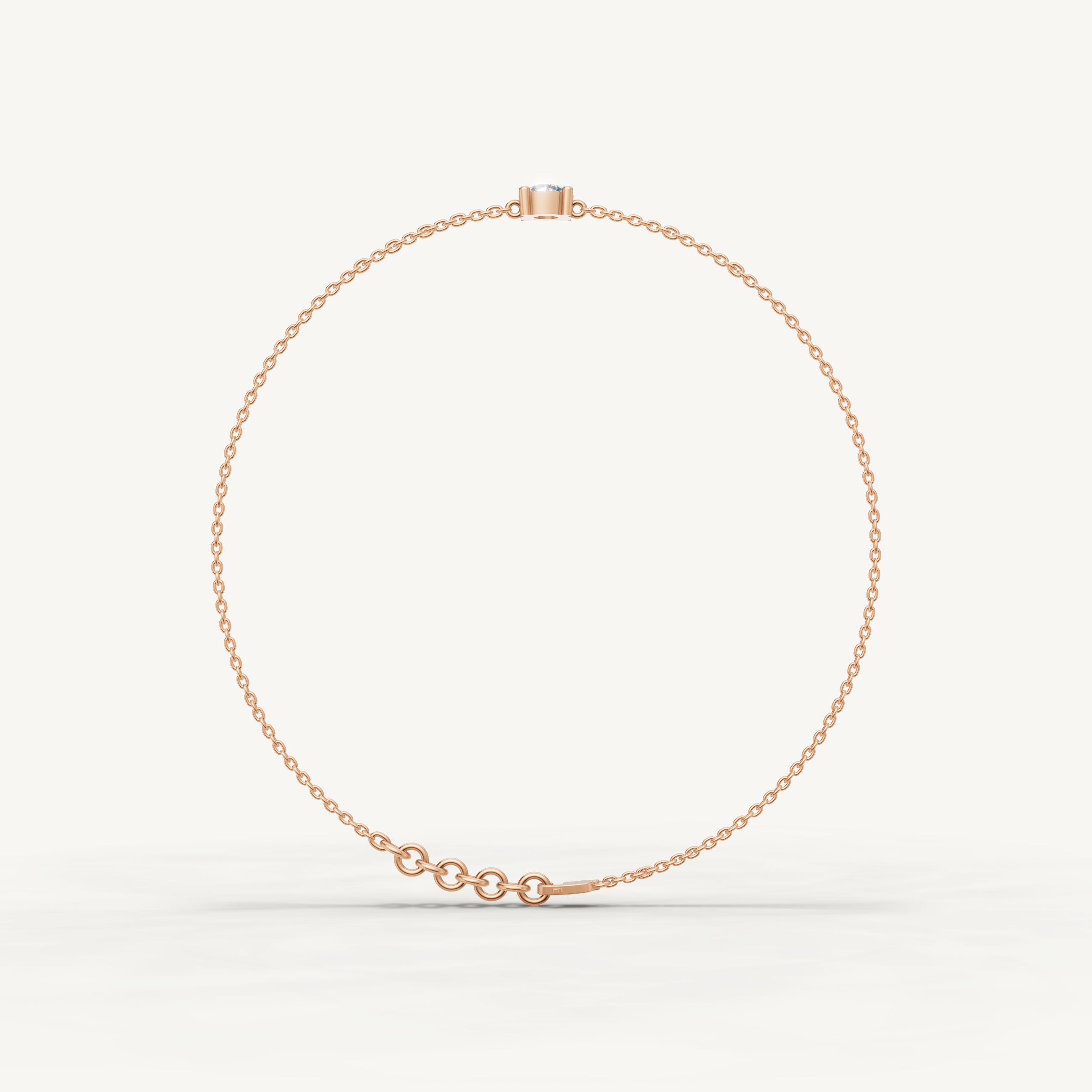 Round Lab Grown Diamond Solitaire Bracelet in 14K Yellow Gold