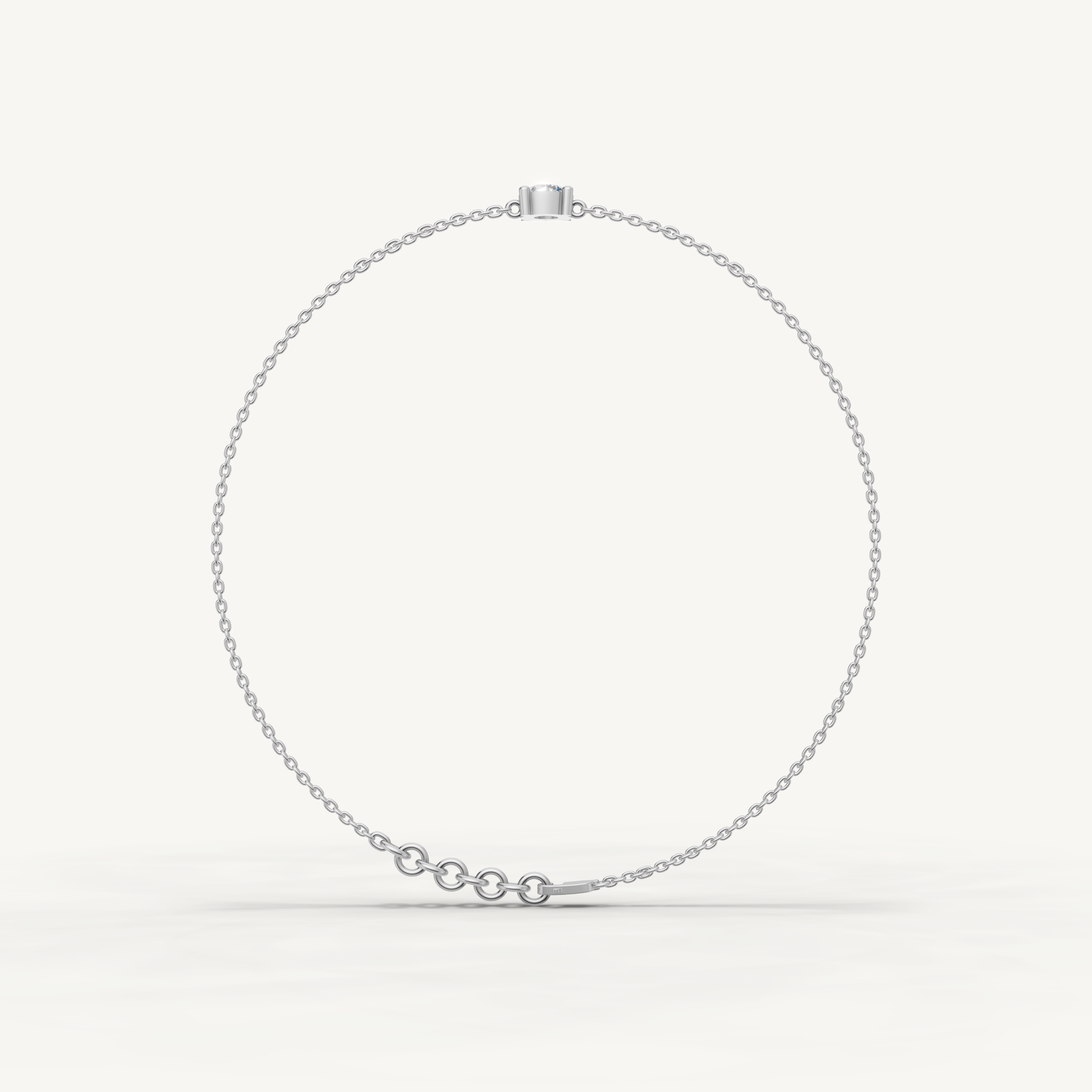 Round Lab Grown Diamond Solitaire Bracelet in 14K Yellow Gold