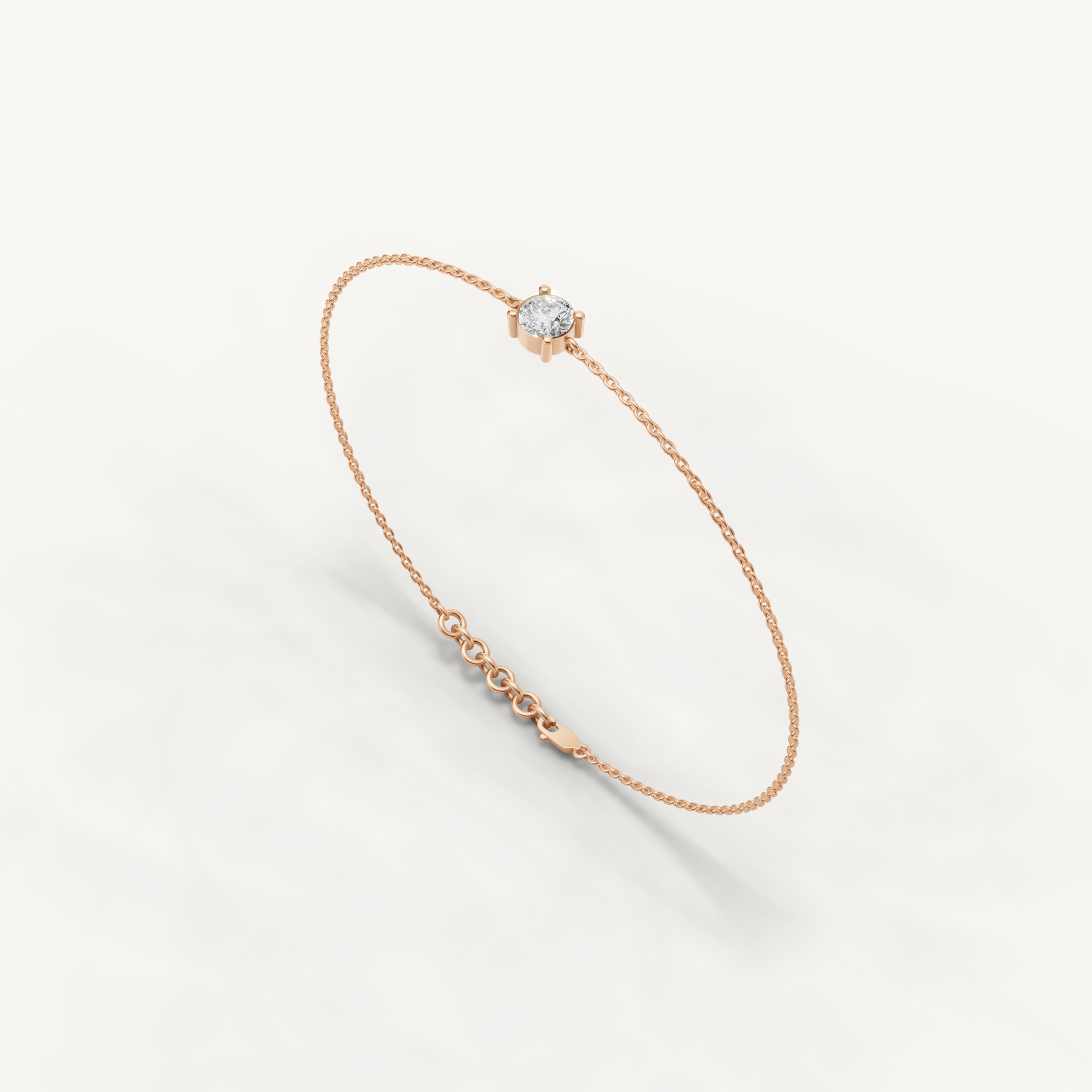 Round Lab Grown Diamond Solitaire Bracelet in 14K Yellow Gold