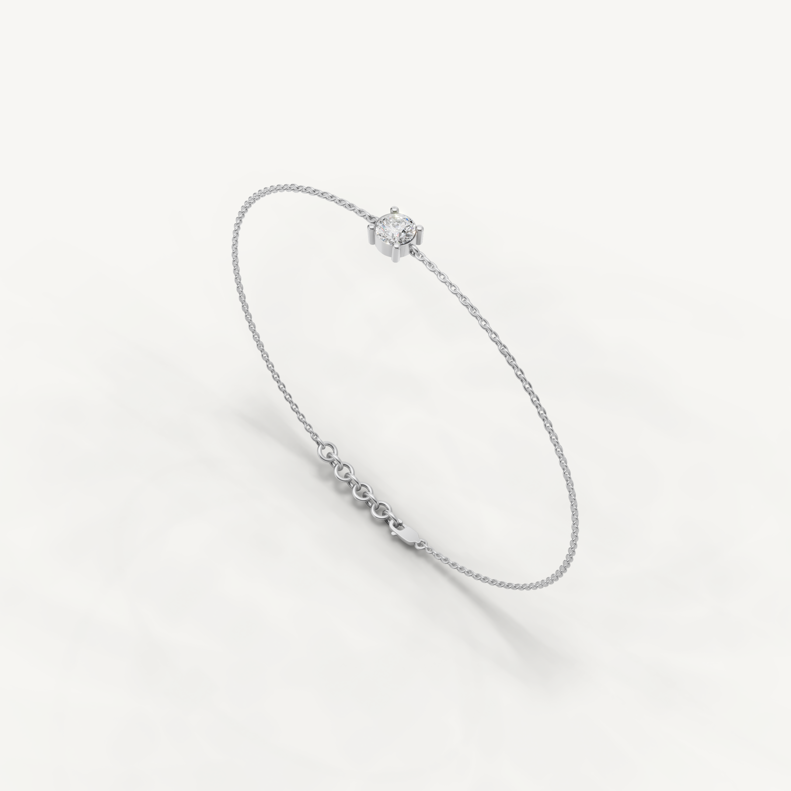 Round Lab Grown Diamond Solitaire Bracelet in 14K Yellow Gold