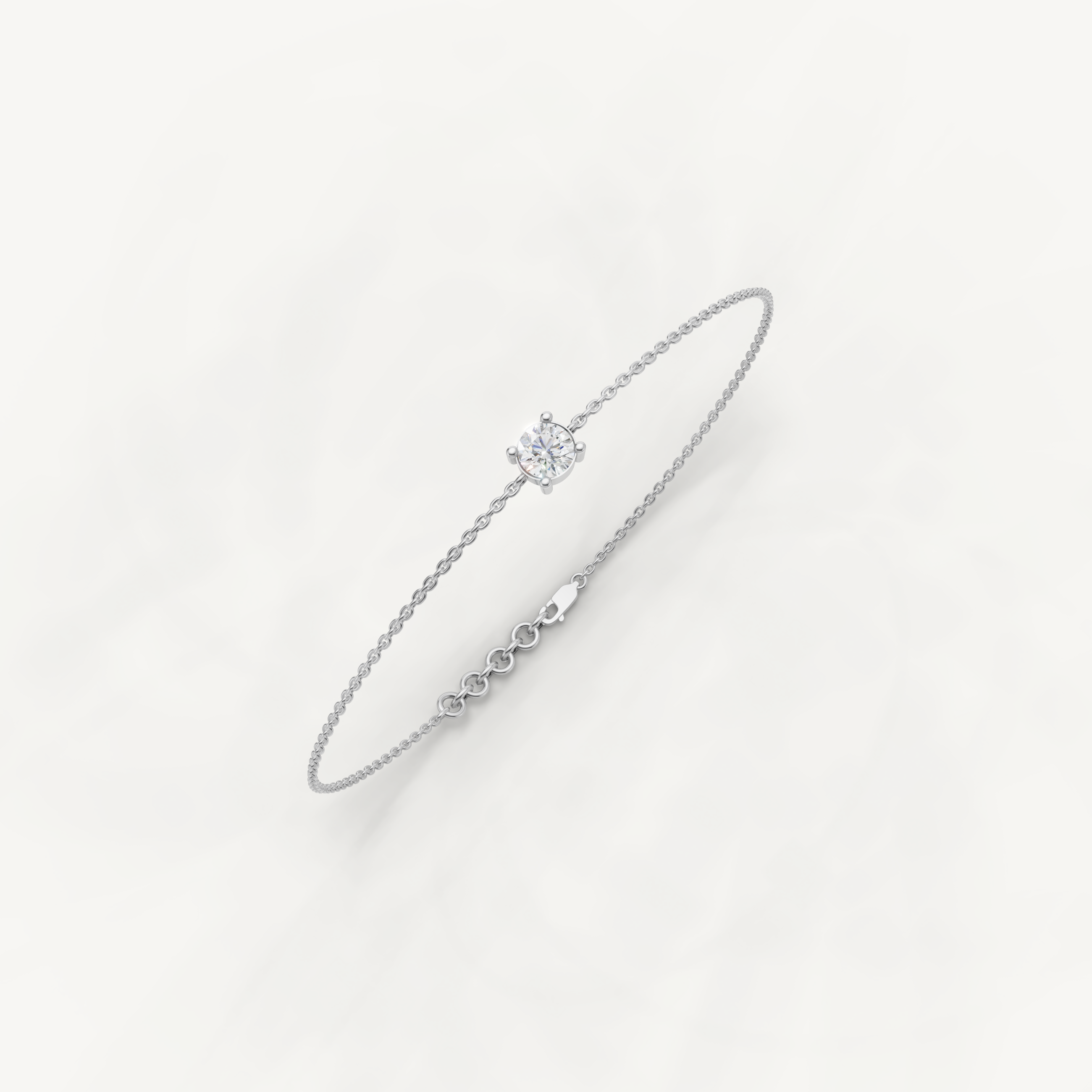 Round Lab Grown Diamond Solitaire Bracelet in 14K Yellow Gold