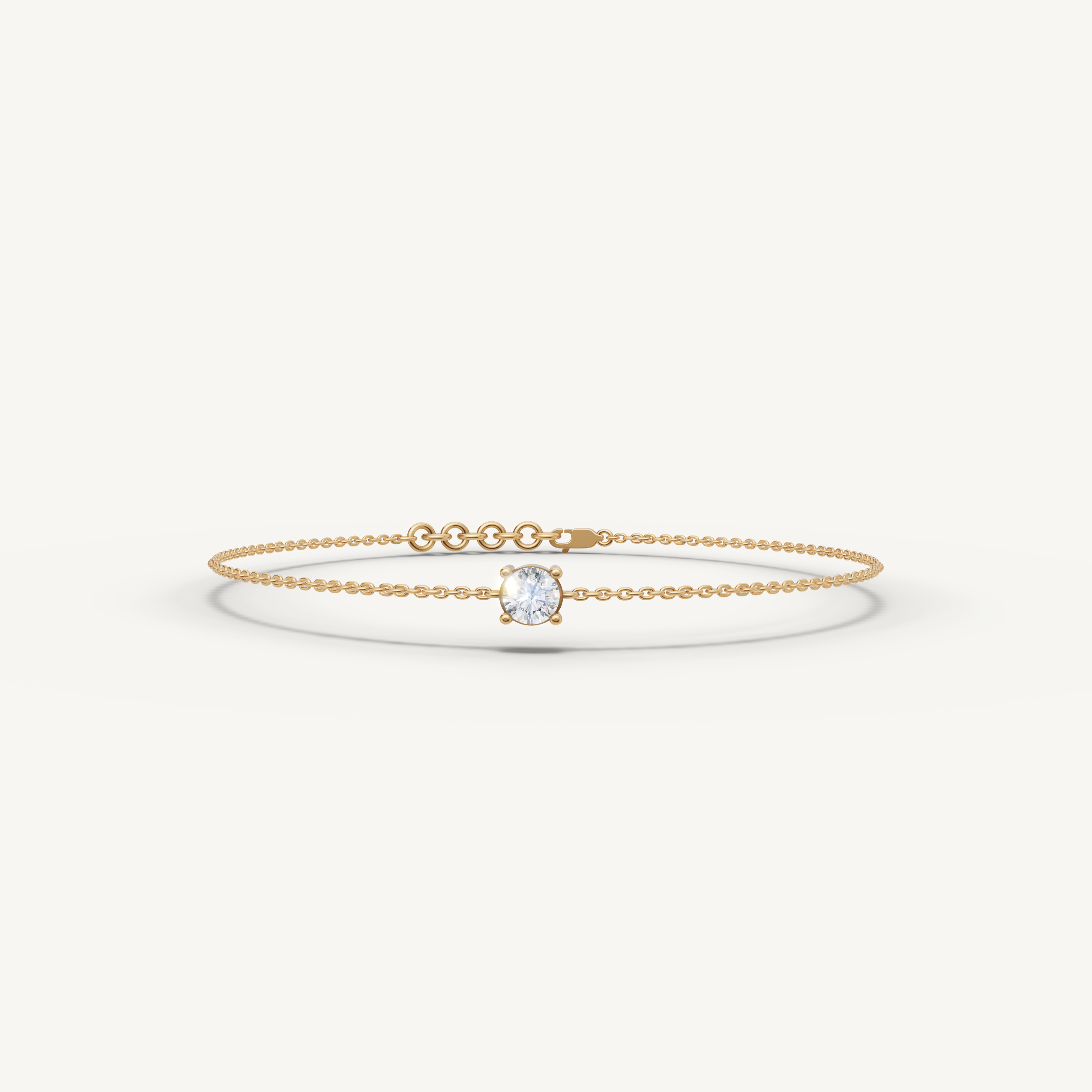 Round Lab Grown Diamond Solitaire Bracelet in 14K Yellow Gold