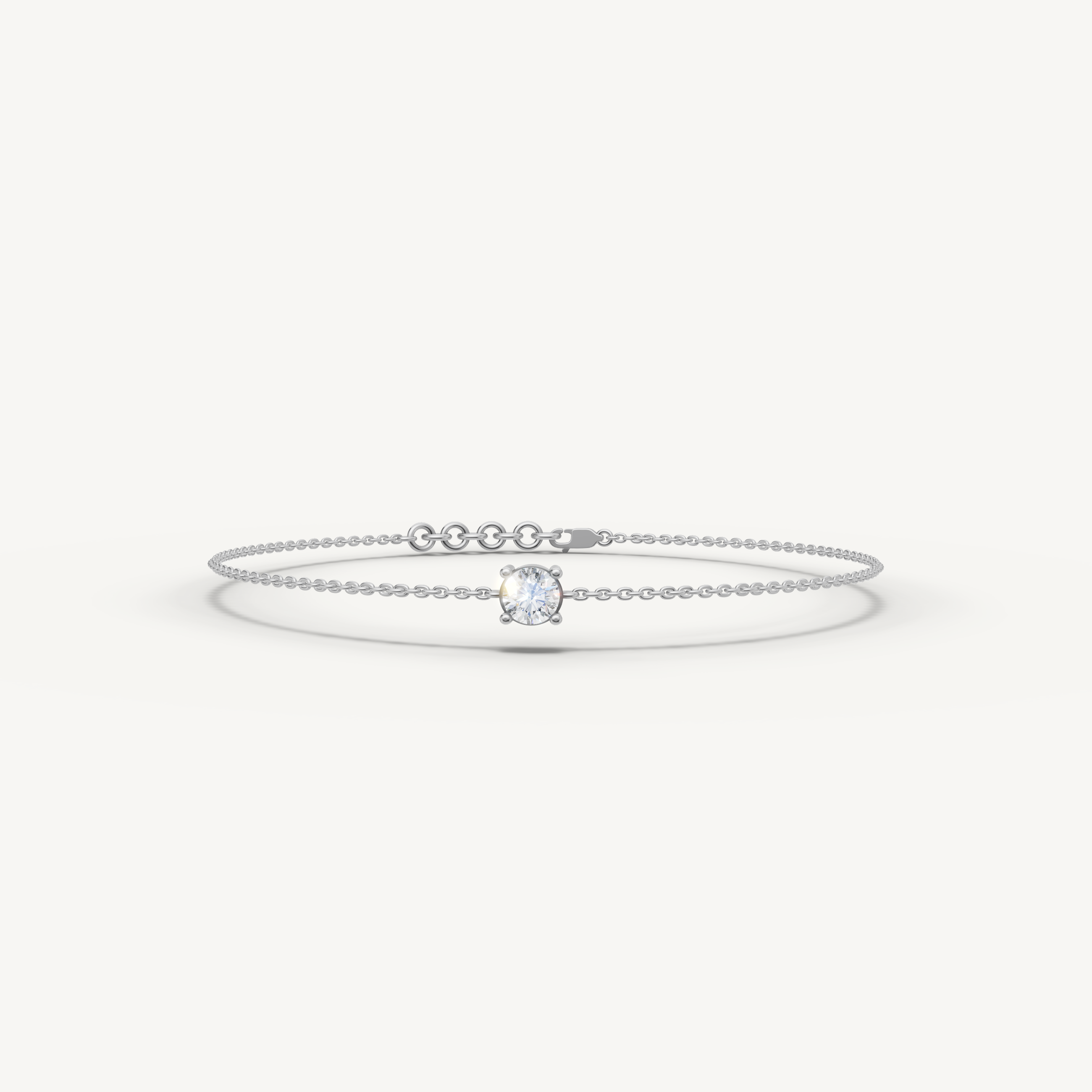 Round Lab Grown Diamond Solitaire Bracelet in 14K Yellow Gold