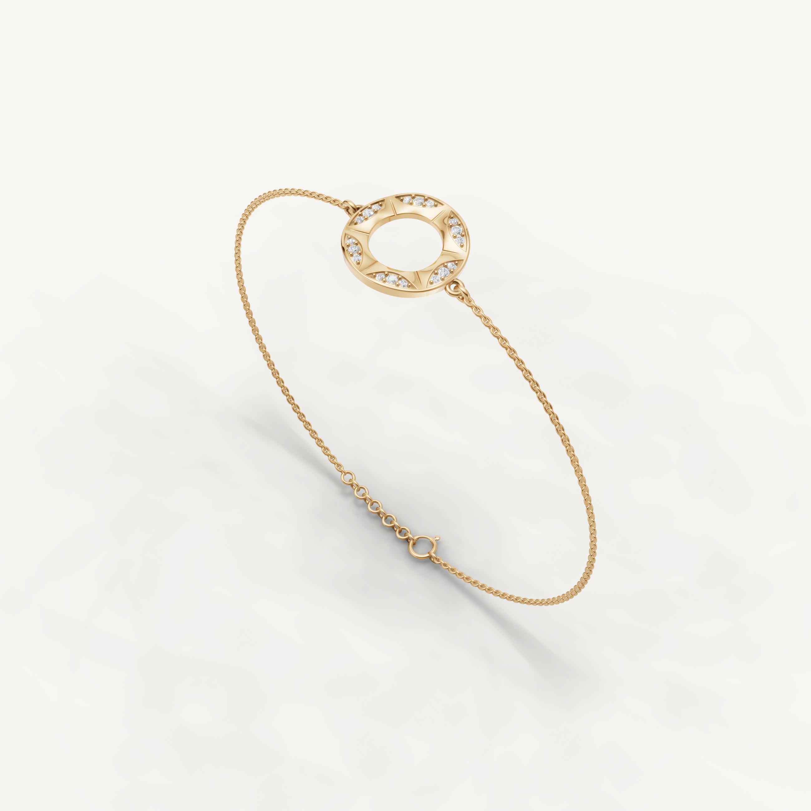 Lab Grown Diamond Star Circle Bracelet in 14K Yellow Gold