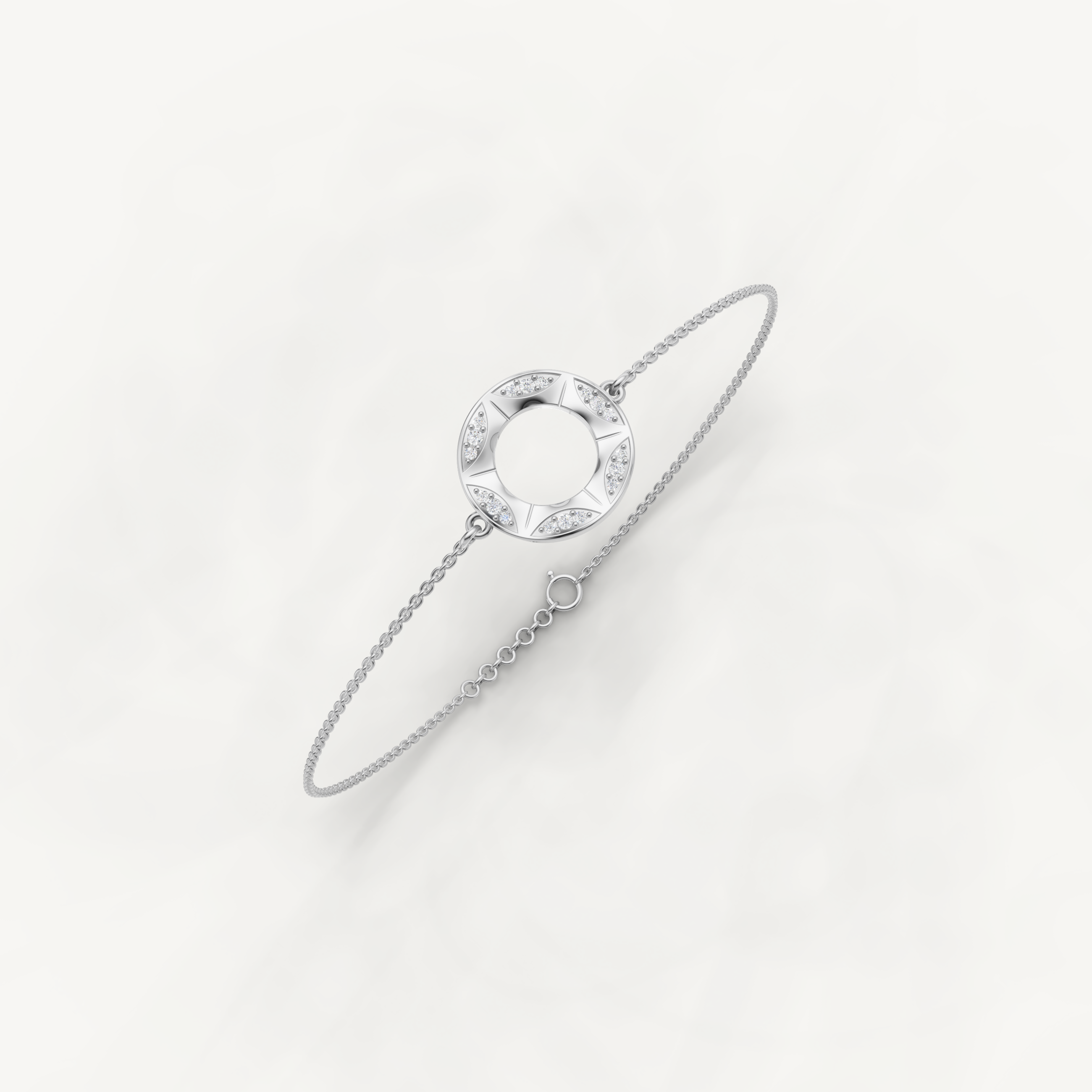 Lab Grown Diamond Star Circle Bracelet in 14K Yellow Gold