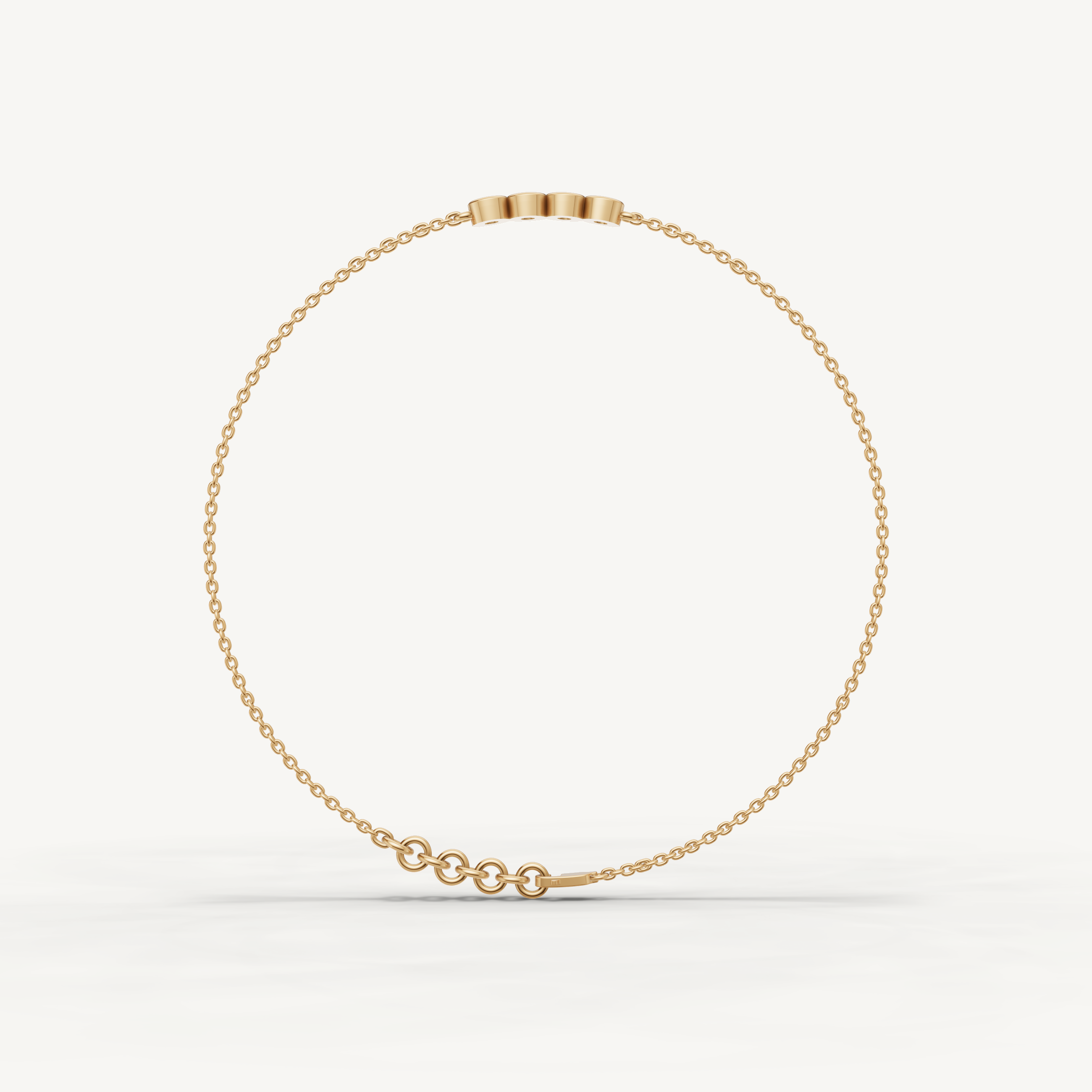 Four Stone Lab Grown Diamond Station Bracelet in 14K Yellow Gold