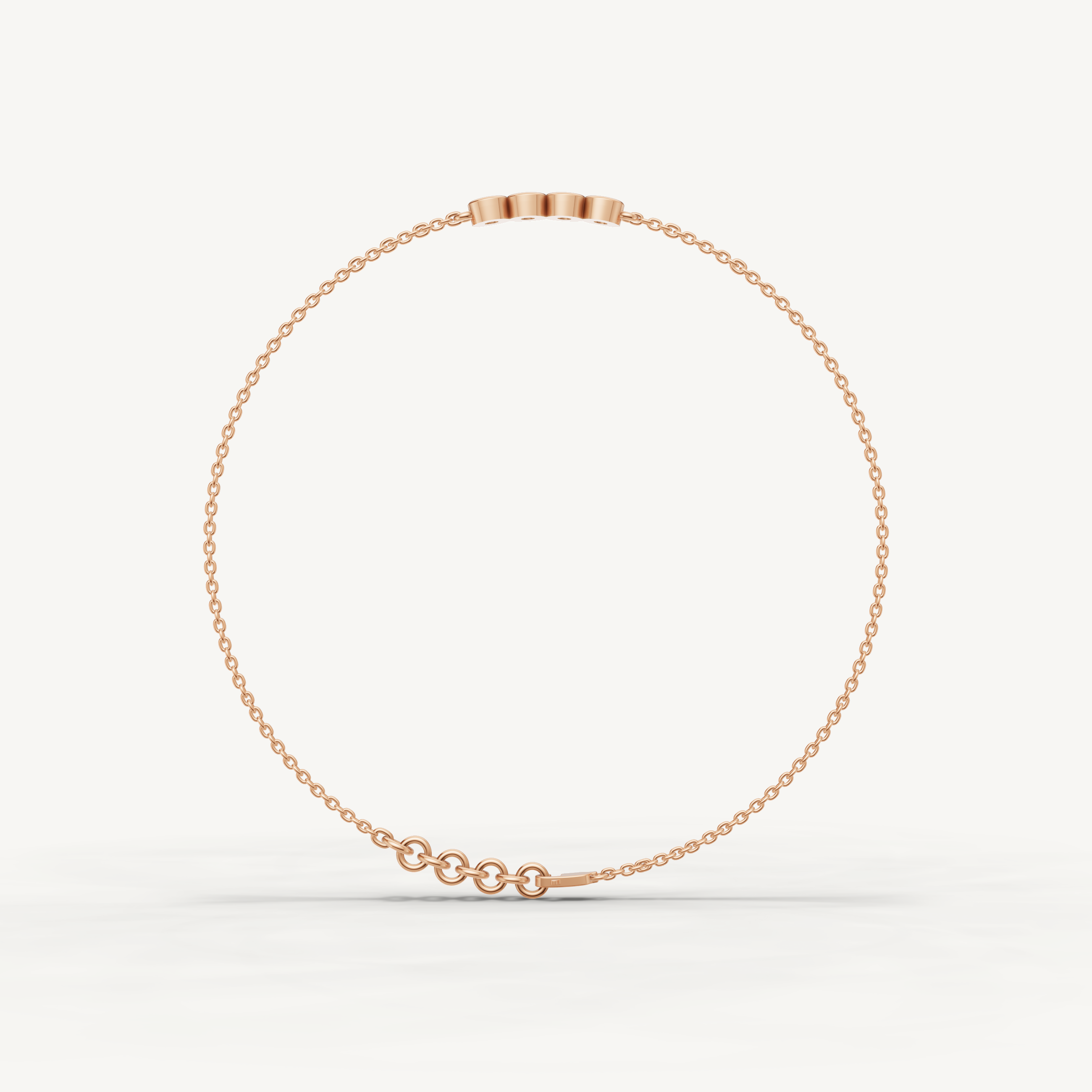 Four Stone Lab Grown Diamond Station Bracelet in 14K Yellow Gold