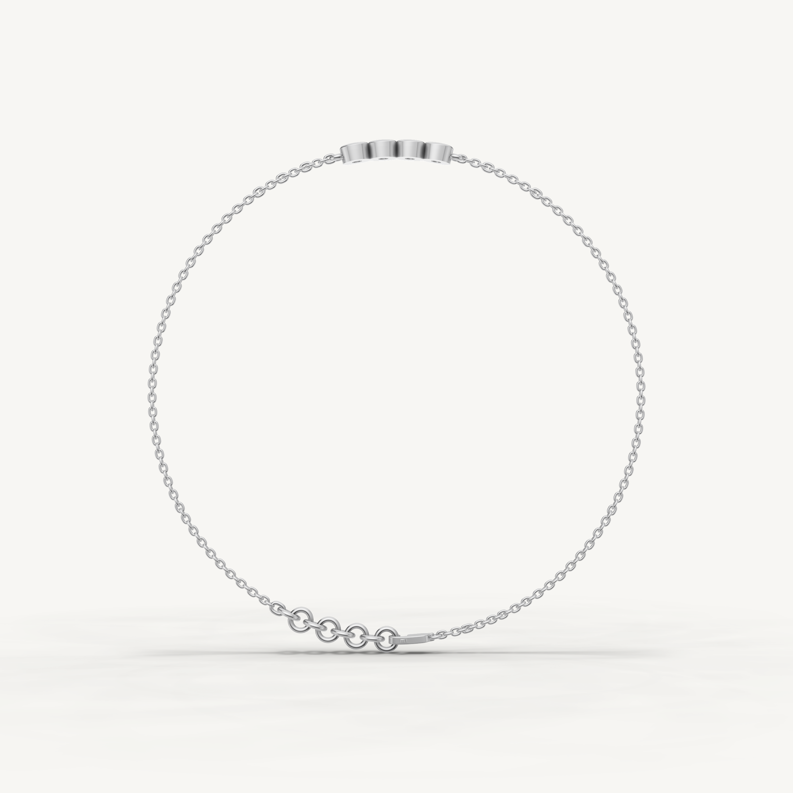 Four Stone Lab Grown Diamond Station Bracelet in 14K Yellow Gold