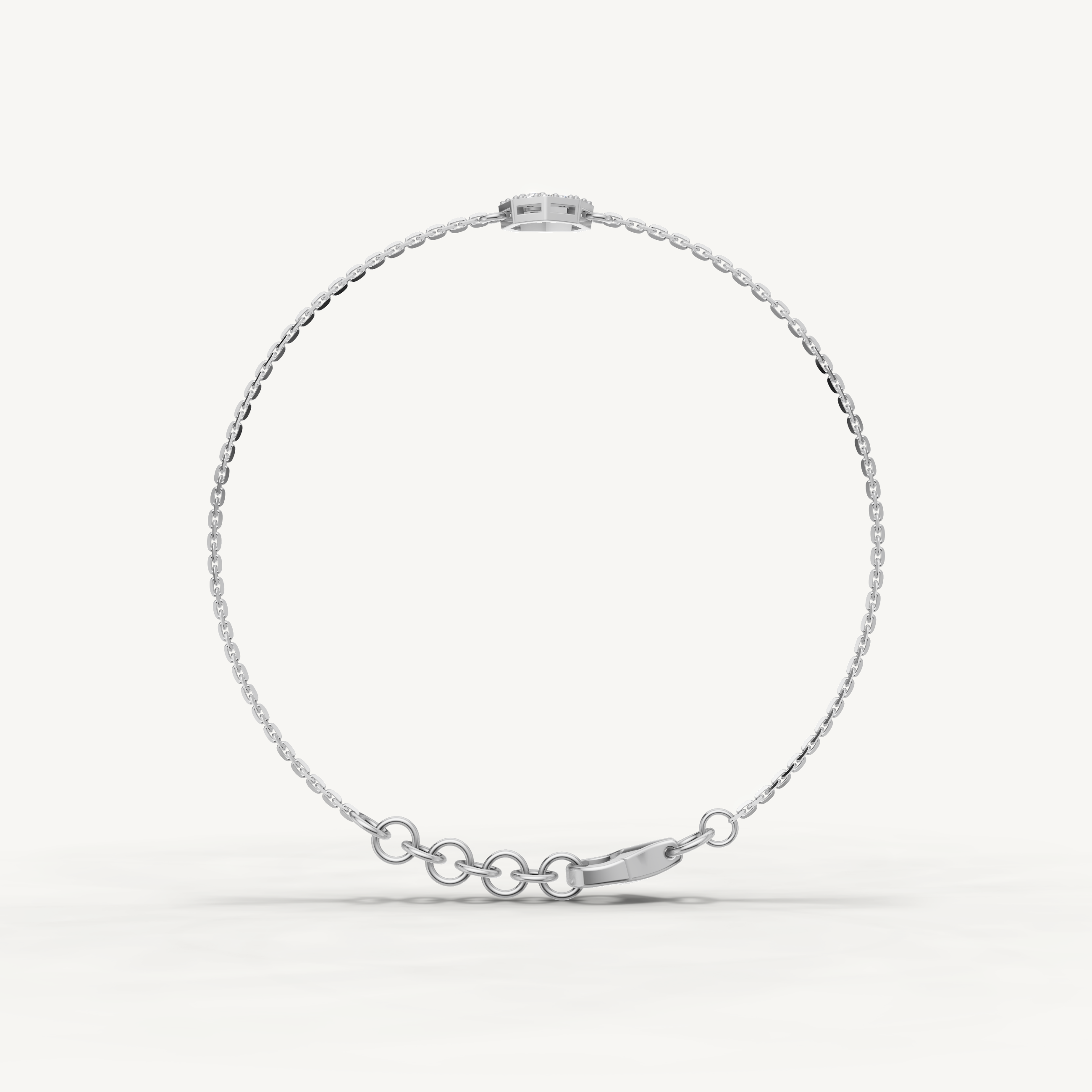 Lab Grown Diamond Open Circle Bracelet in 14K Yellow Gold