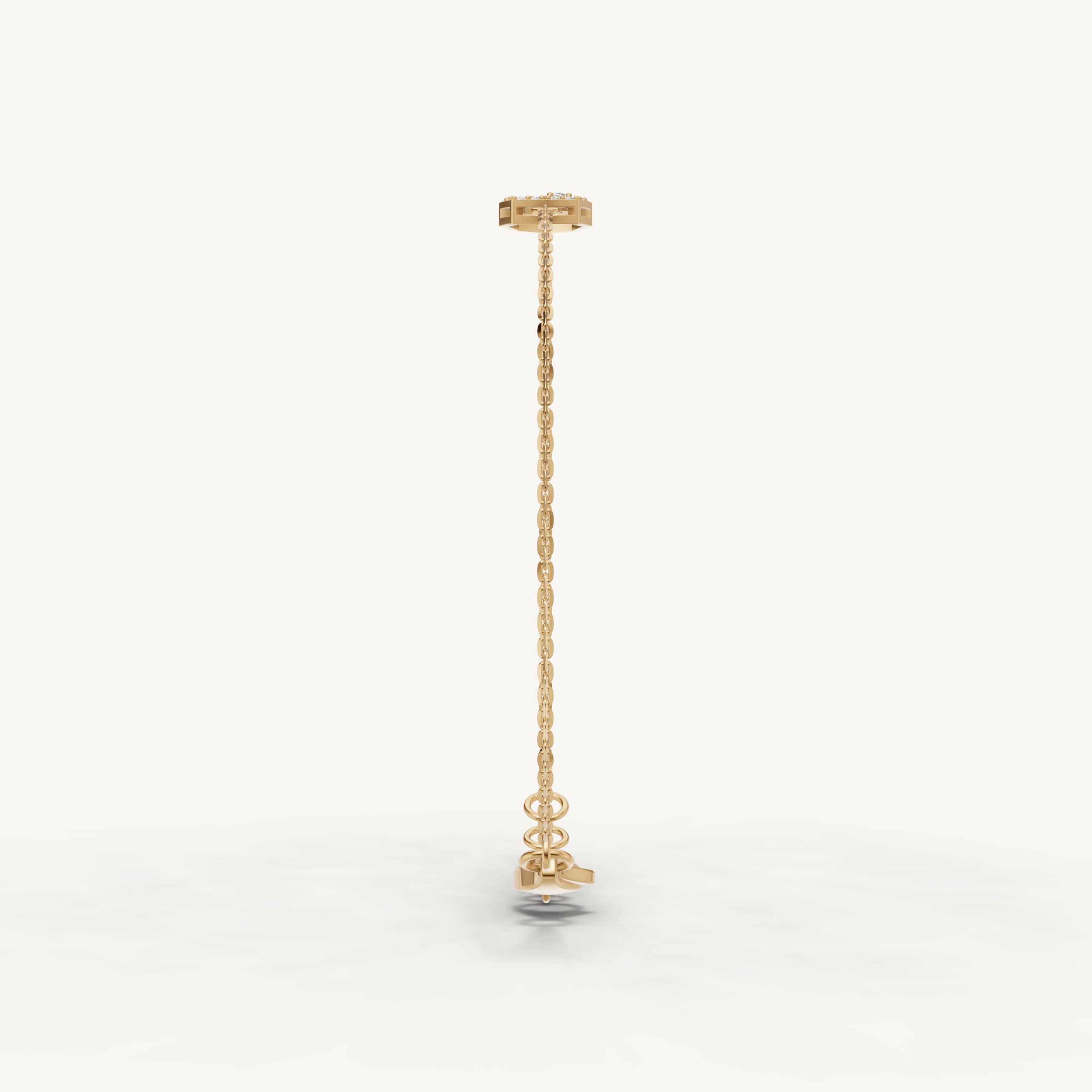 Lab Grown Diamond Open Circle Bracelet in 14K Yellow Gold