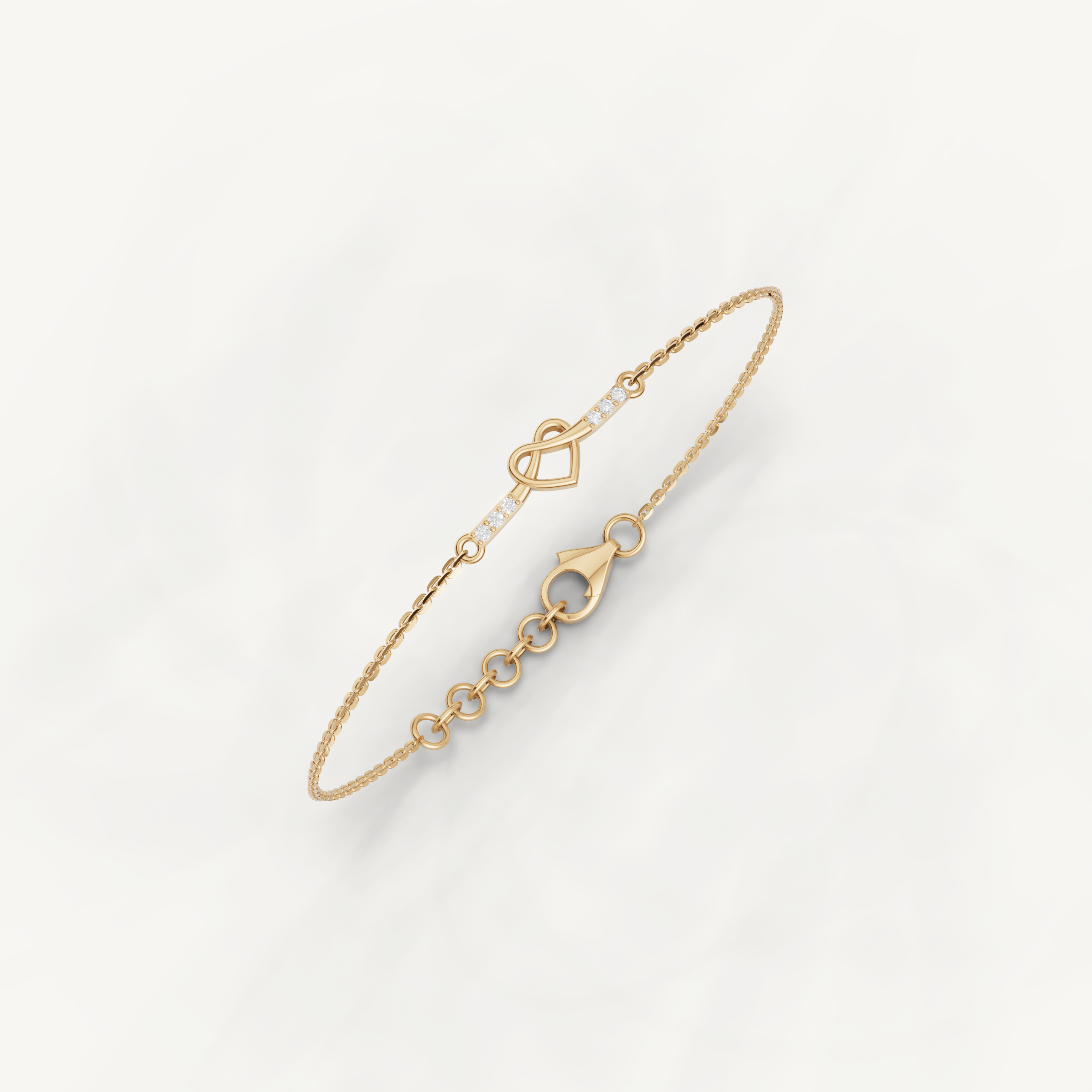 Infinity Heart Lab Grown Diamond Bracelet in 14K Rose Gold