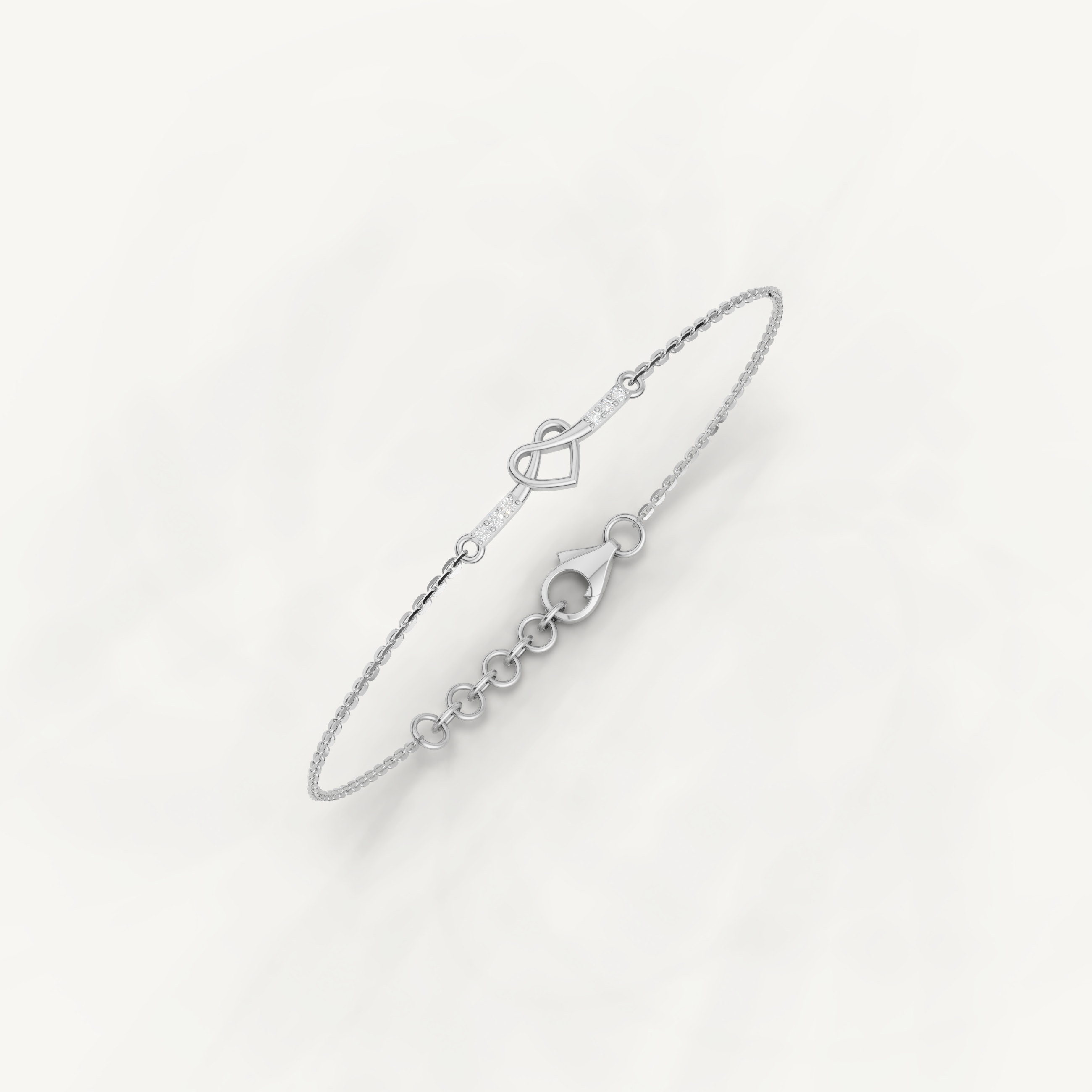Infinity Heart Lab Grown Diamond Bracelet in 14K Rose Gold