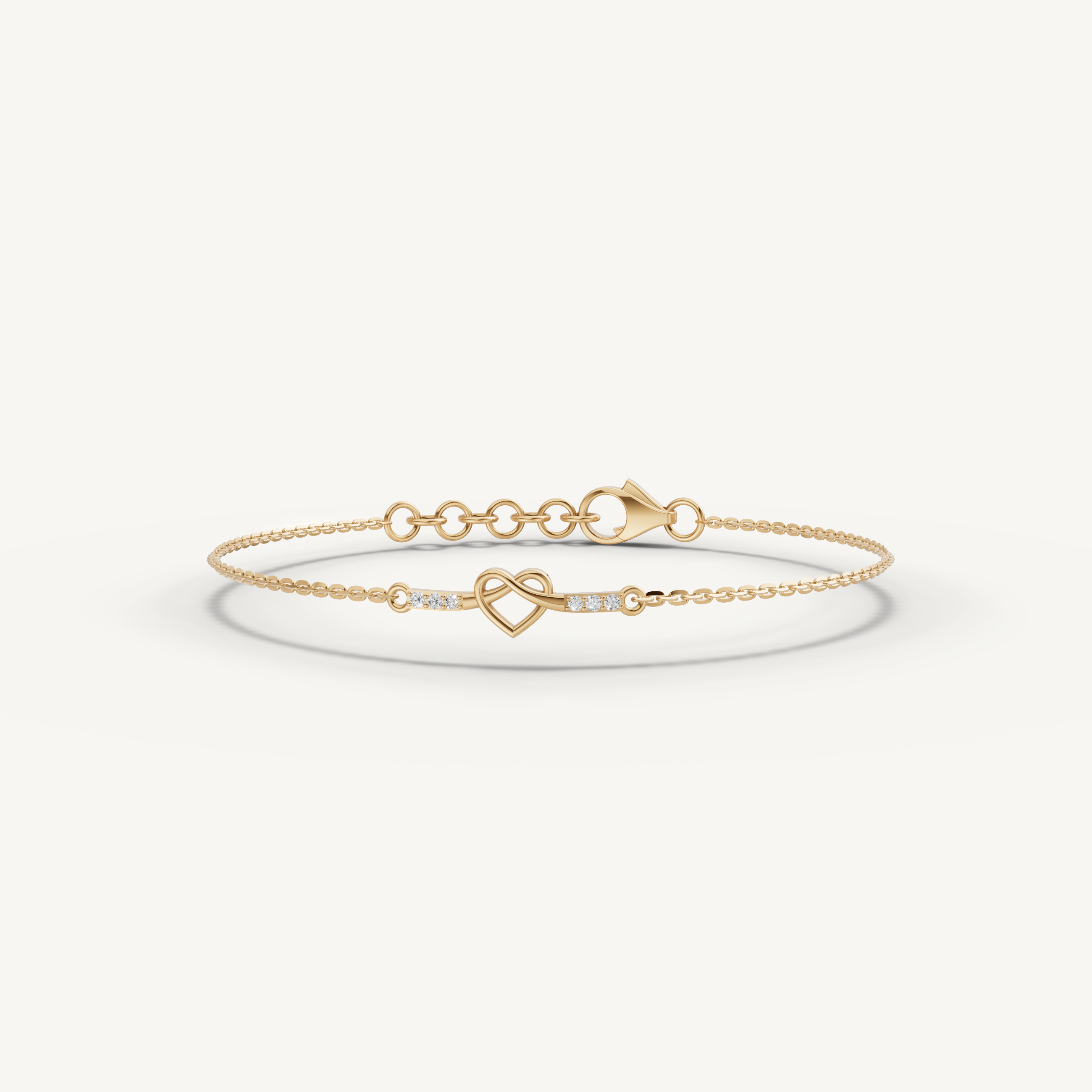 Infinity Heart Lab Grown Diamond Bracelet in 14K Rose Gold