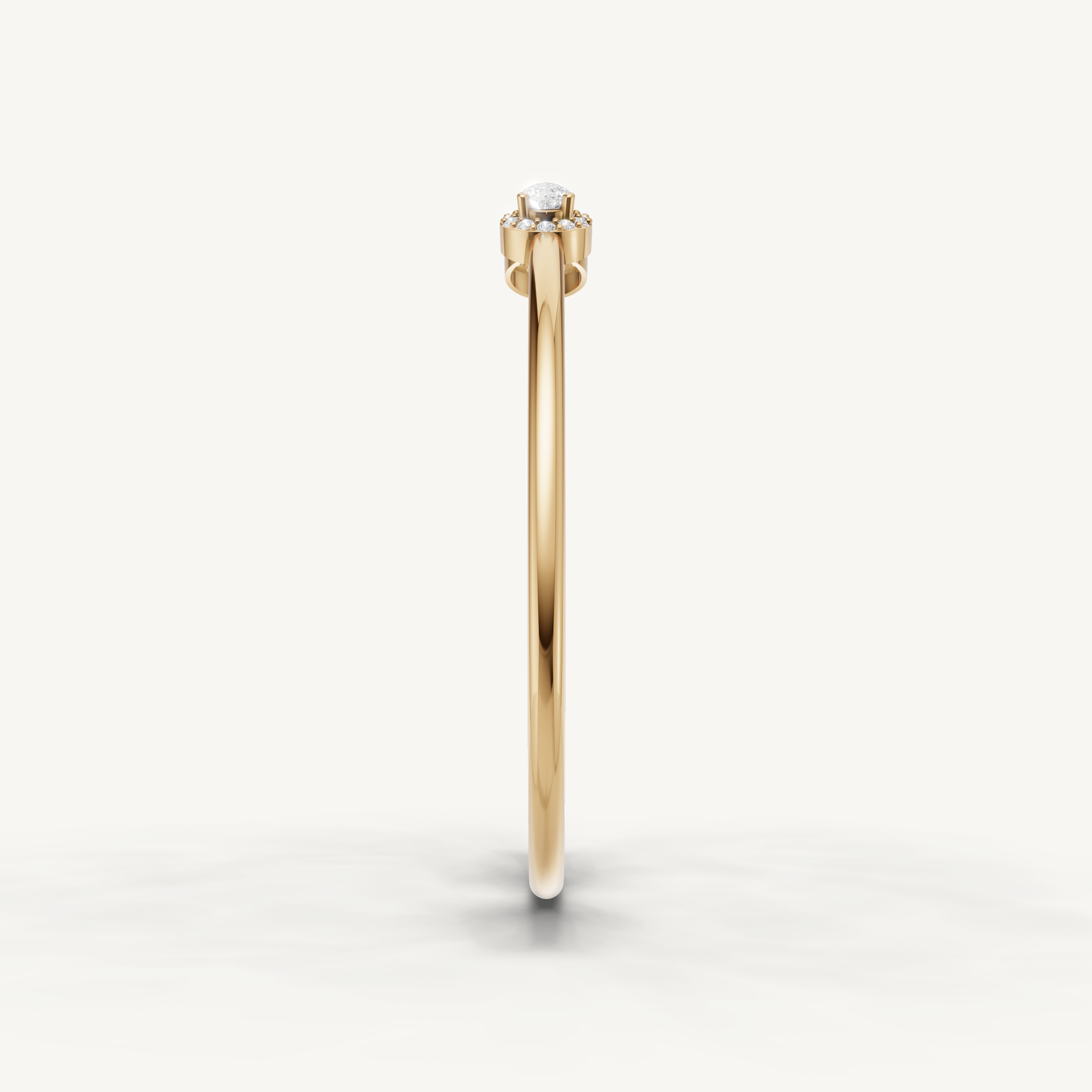 Pear Lab Grown Diamond Open Cuff Bracelet in 14K Yellow Gold