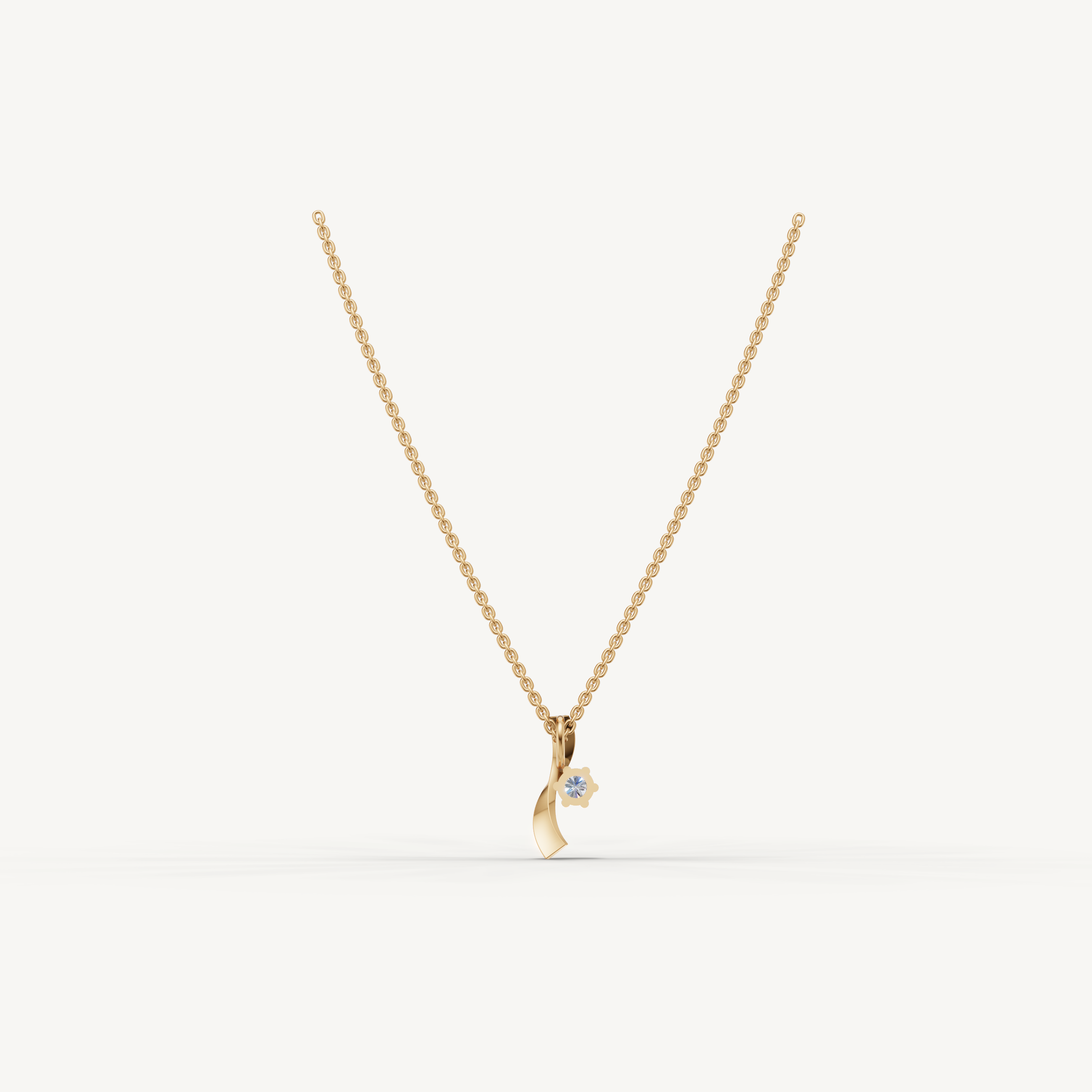Lab Grown Diamond Floral Pendant Necklace in 14K Yellow Gold