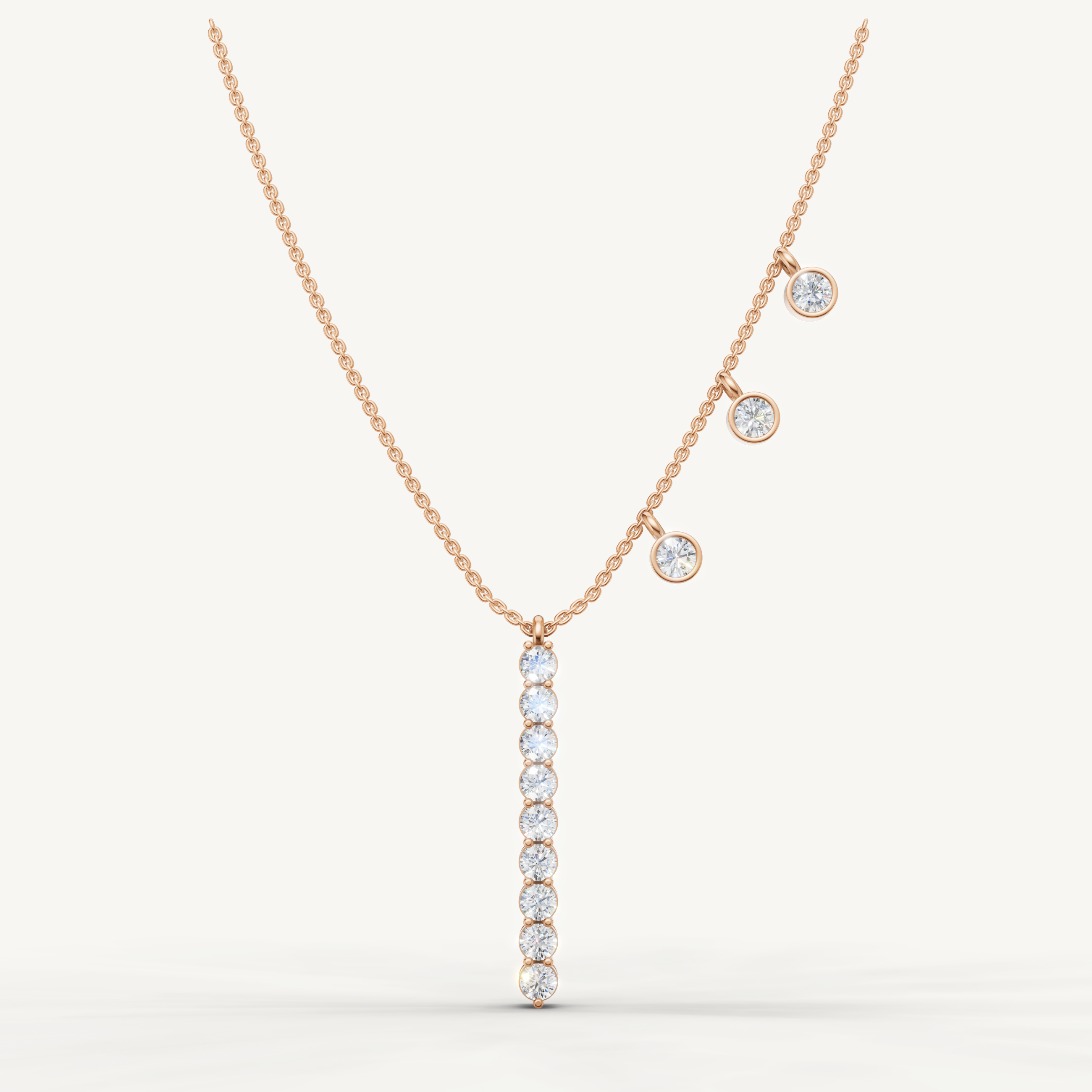 Lab Grown Diamond Drop Necklace in 14K Yellow Gold