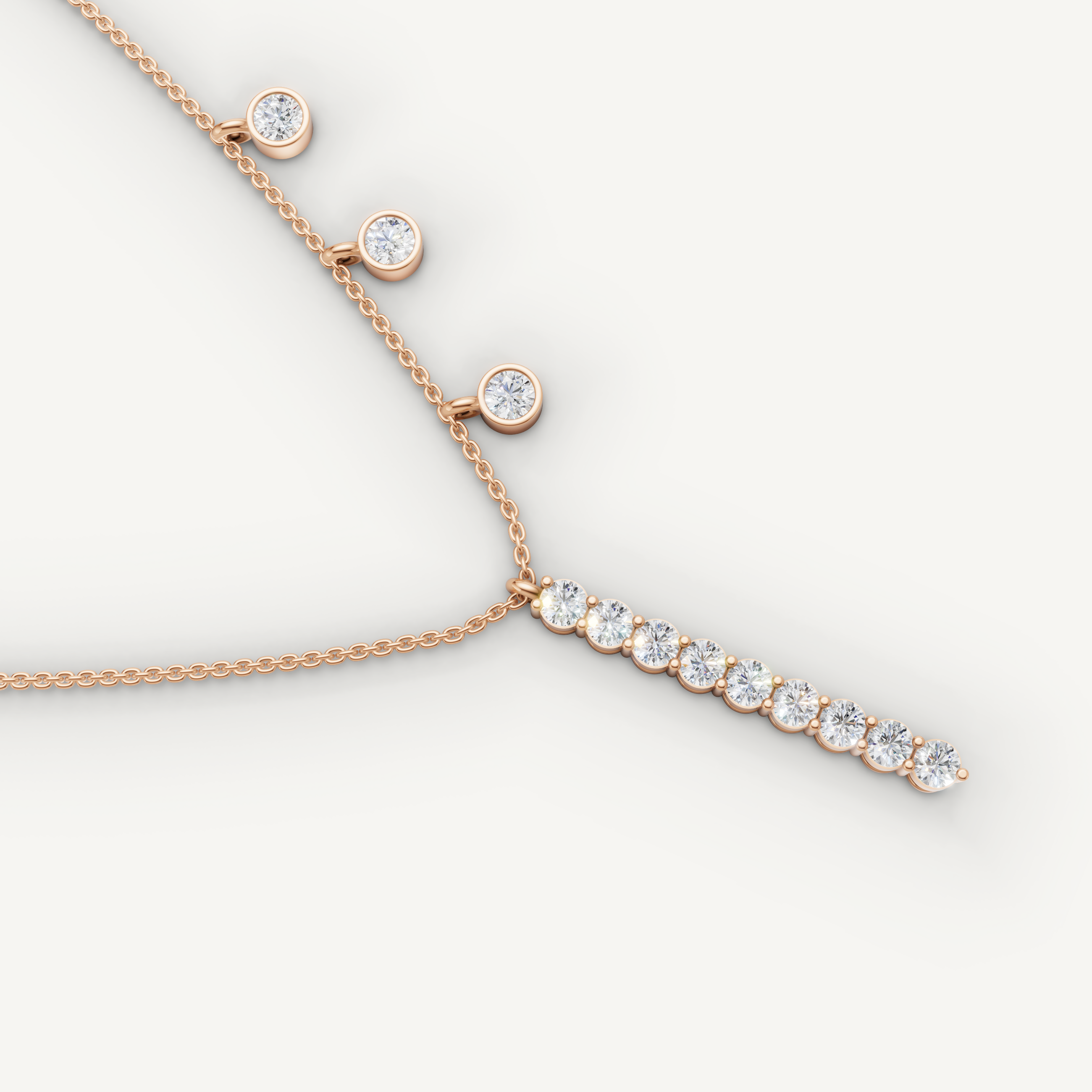 Lab Grown Diamond Drop Necklace in 14K Yellow Gold