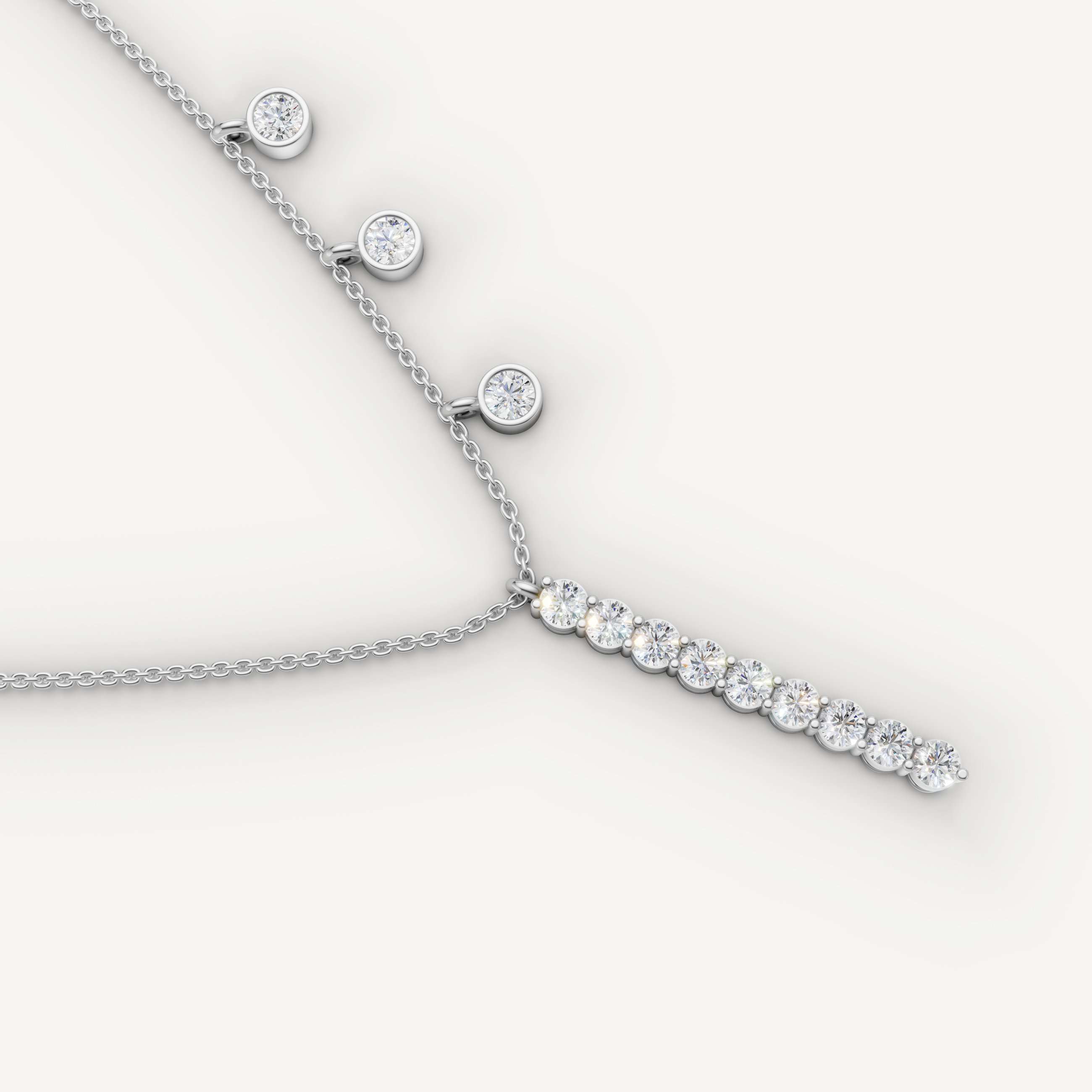 Lab Grown Diamond Drop Necklace in 14K Yellow Gold