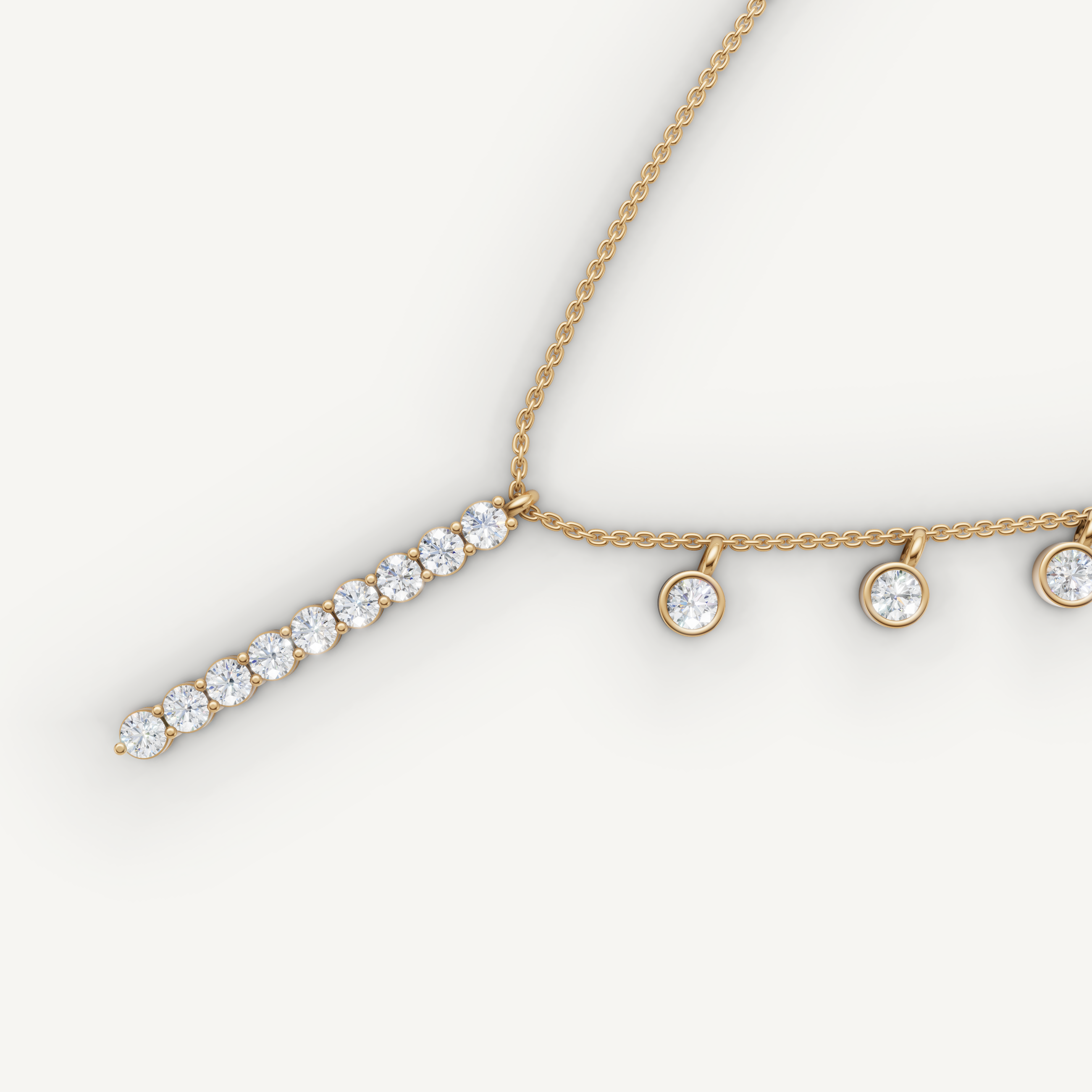 Lab Grown Diamond Drop Necklace in 14K Yellow Gold