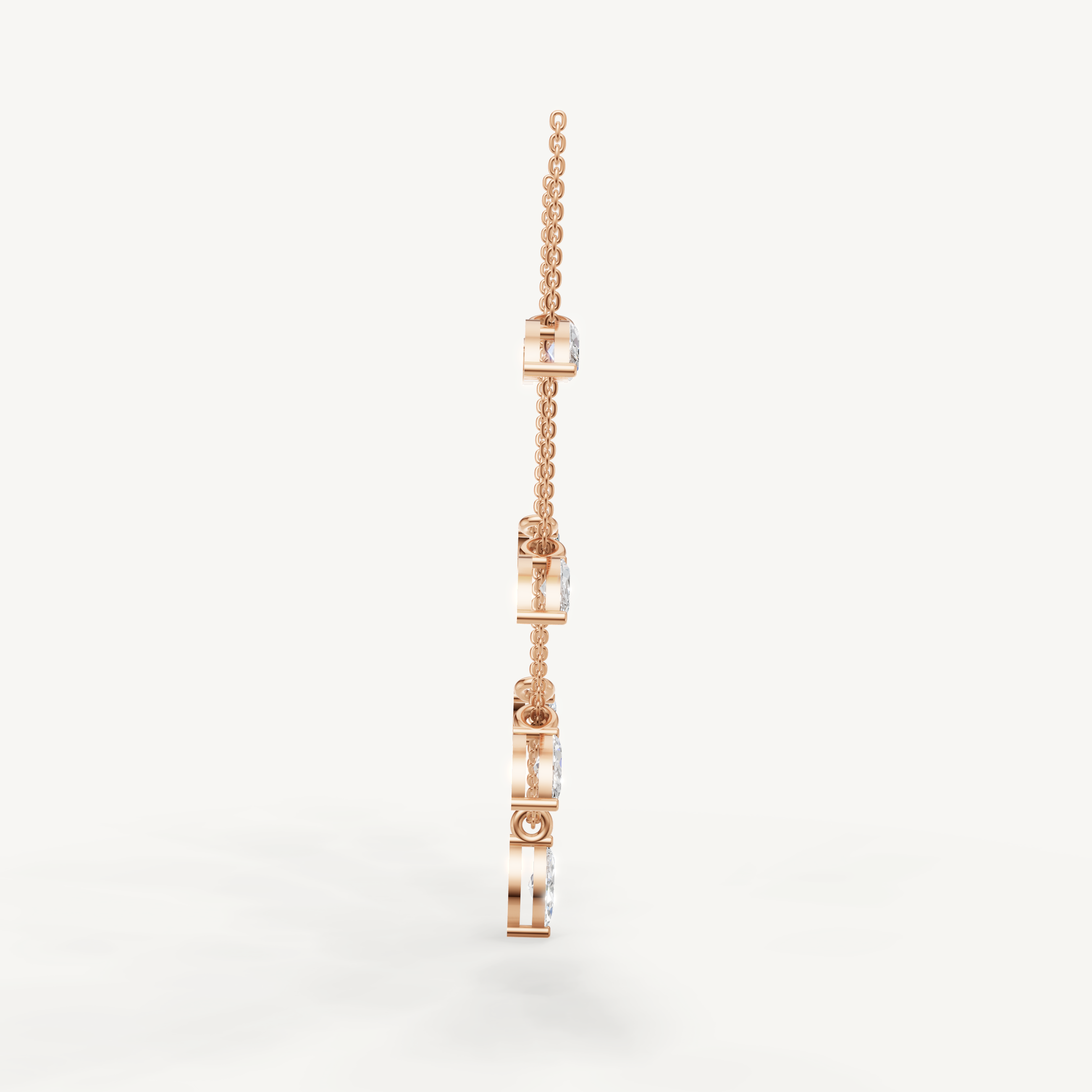 Marquise Lab Grown Diamond Station Necklace in 14K Yellow Gold