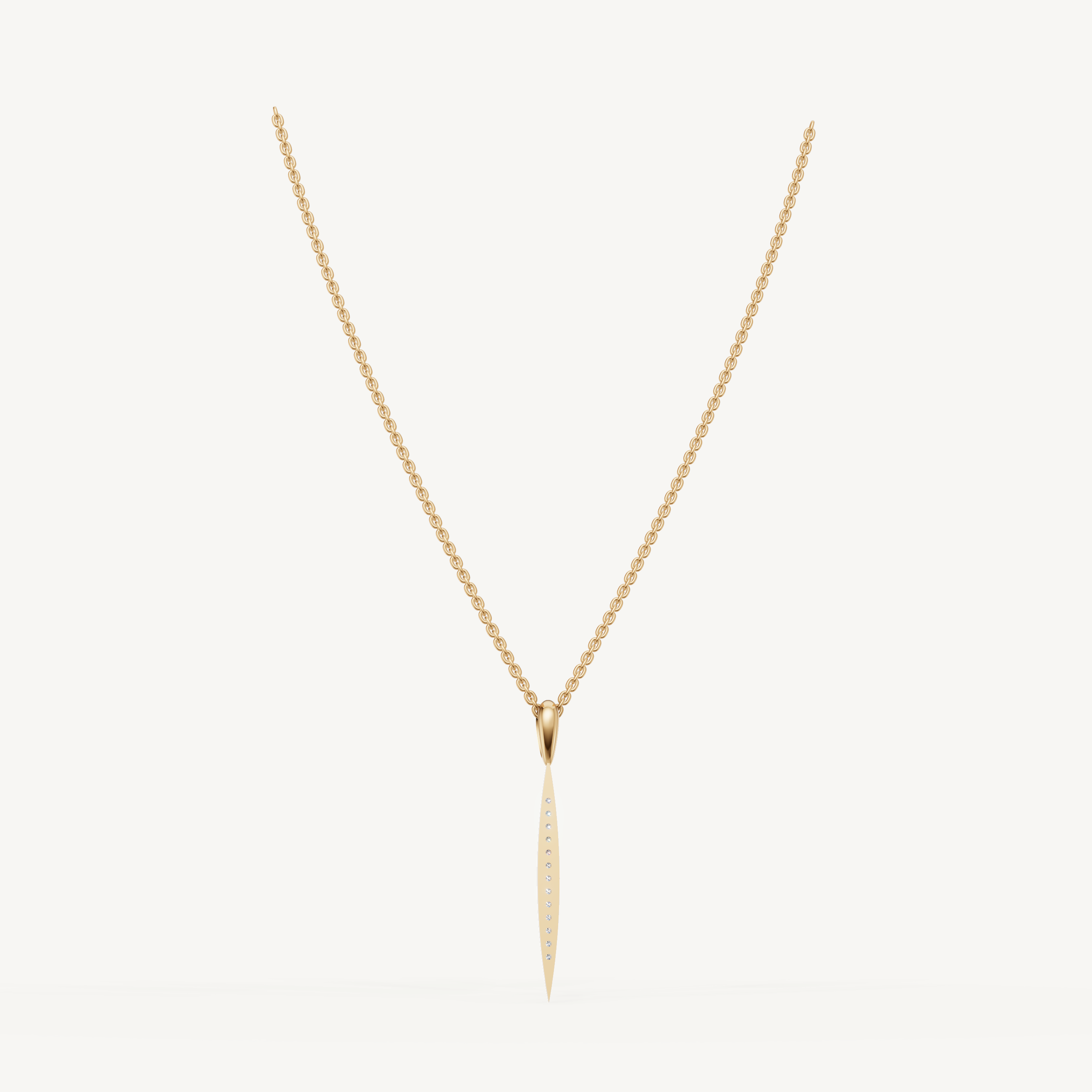 Lab Grown Diamond Tapered Drop Necklace in 14K Yellow Gold