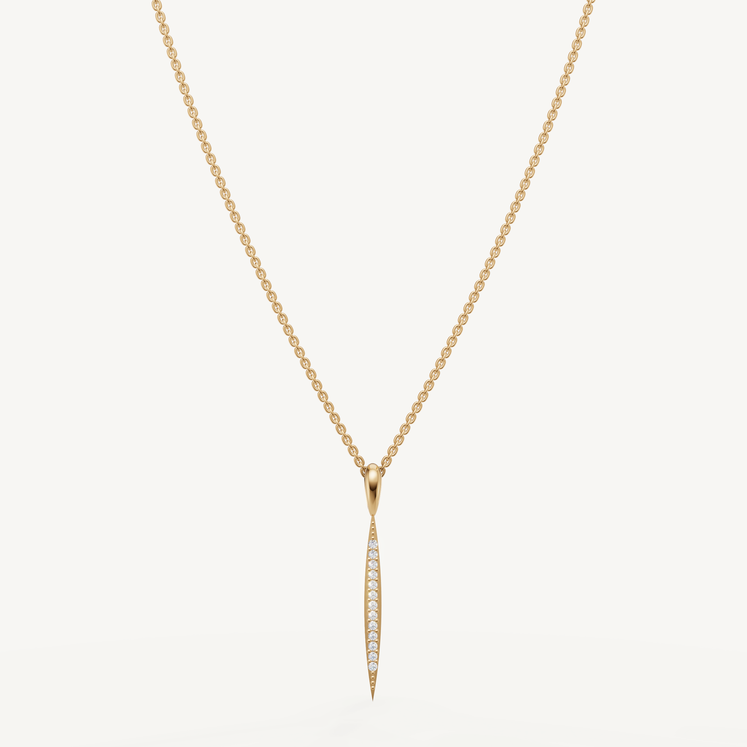Lab Grown Diamond Tapered Drop Necklace in 14K Yellow Gold