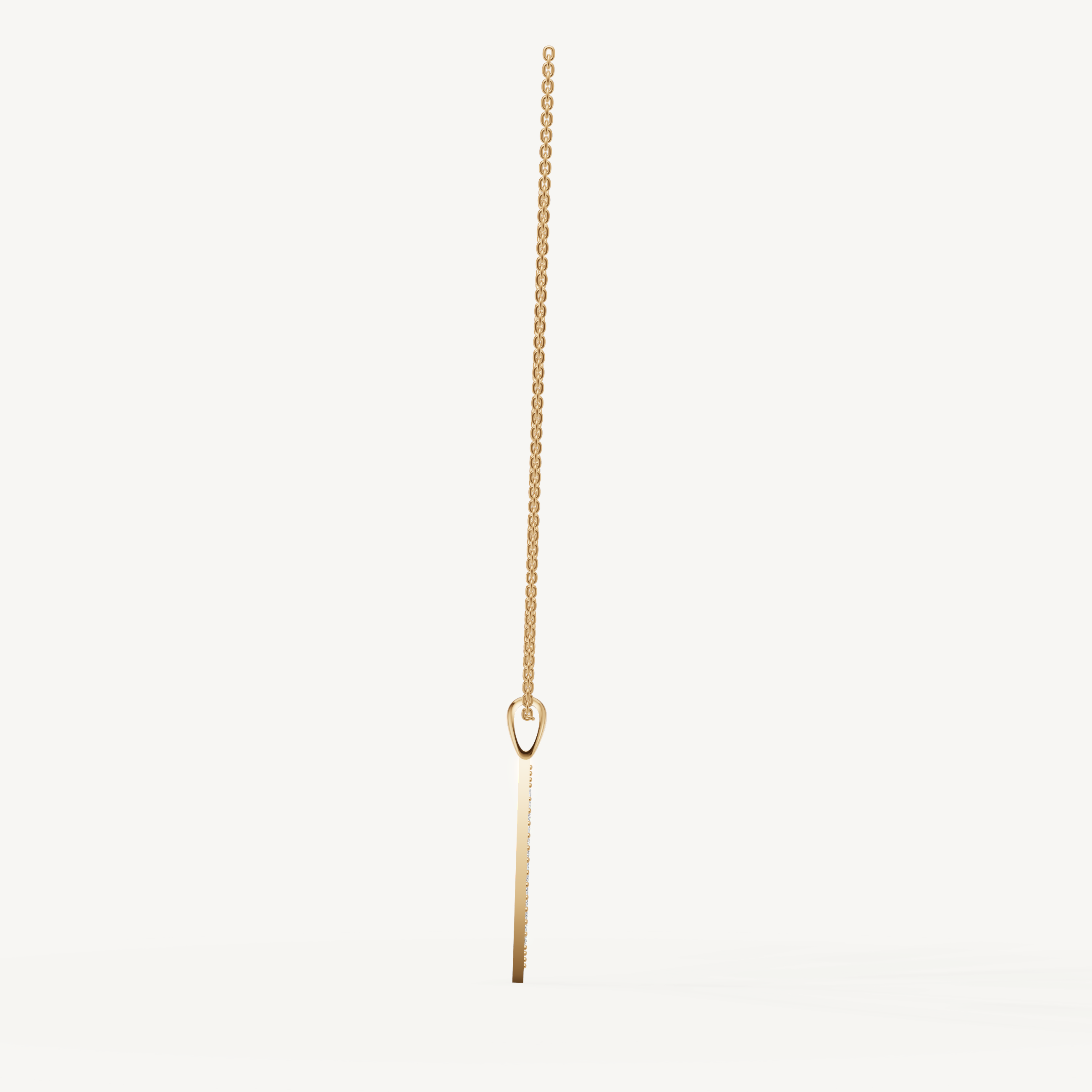 Lab Grown Diamond Tapered Drop Necklace in 14K Yellow Gold